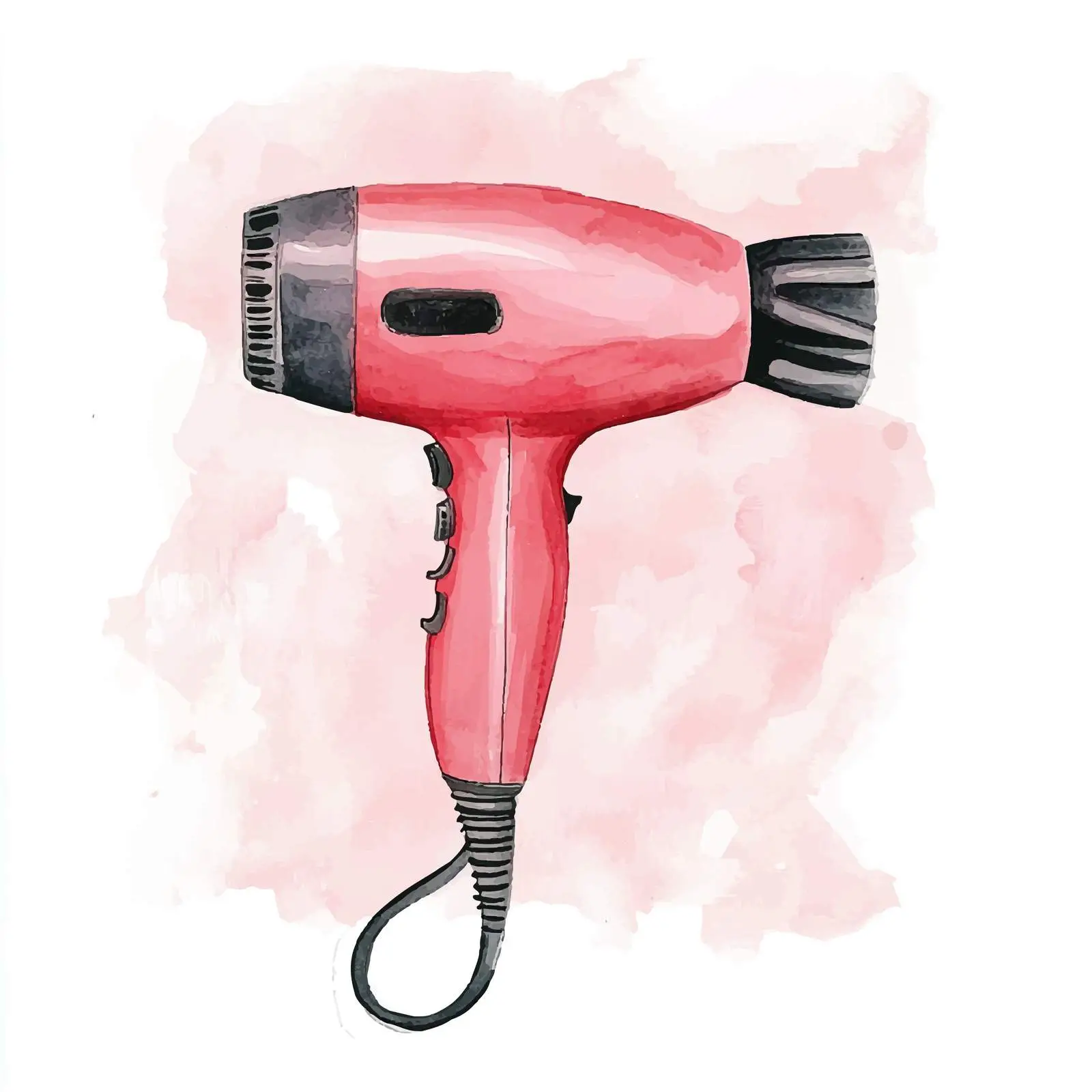Watercolor Hair Dryer Sketch on White Background — free download from Dotvec