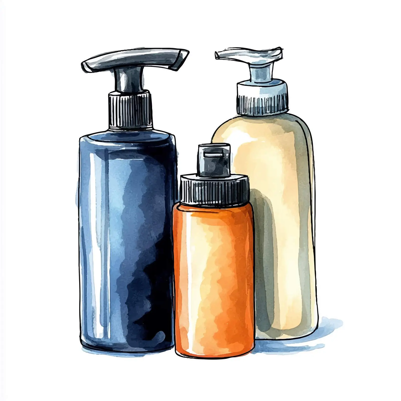 Watercolor Sketch of Mousse Hairspray Bottle — free download from Dotvec