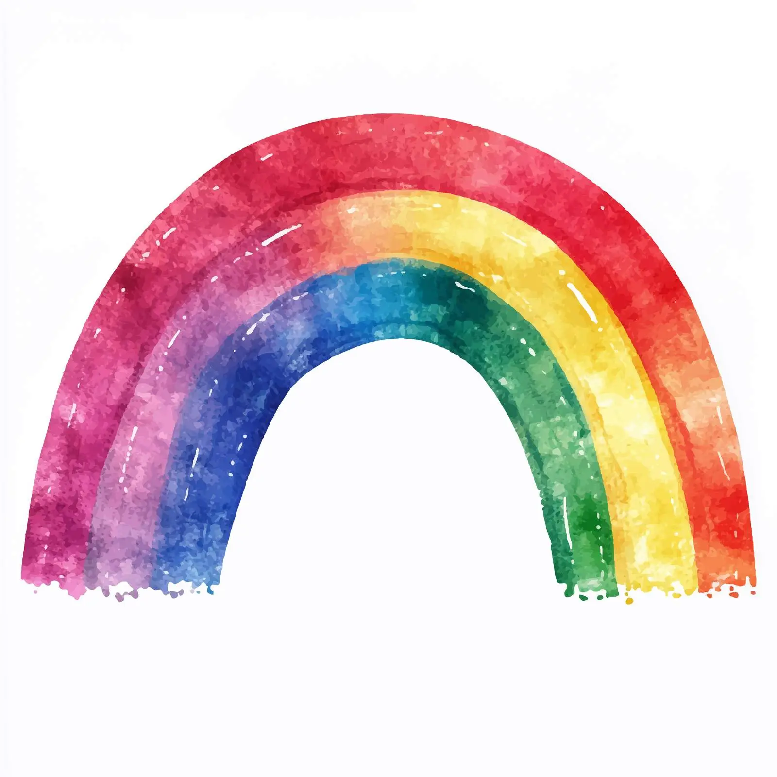 Colorful Hand-Painted Rainbow Vector Illustration – free spectrum image from Dotvec