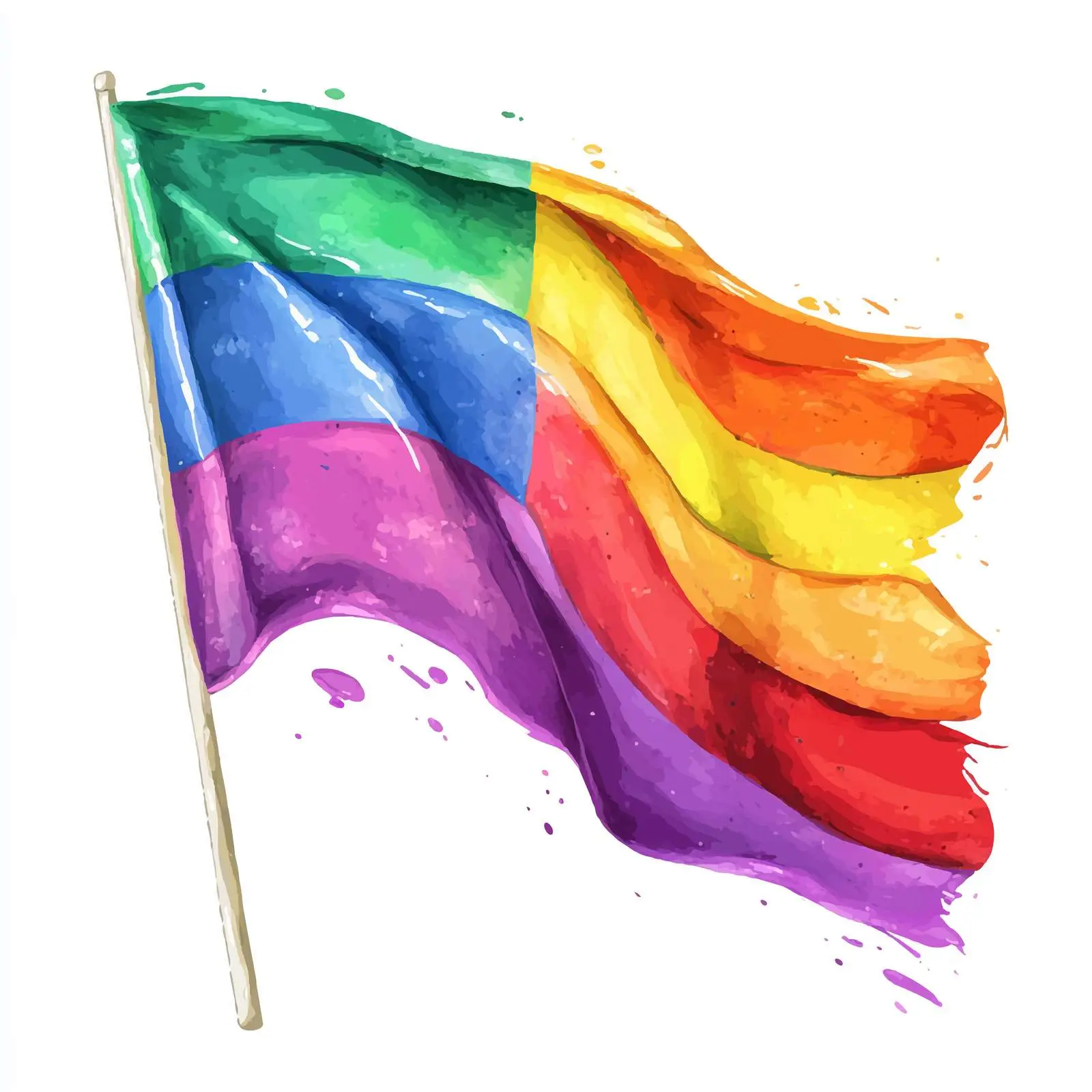 Colorful Watercolor Rainbow Vector Illustration – free spectrum image from Dotvec