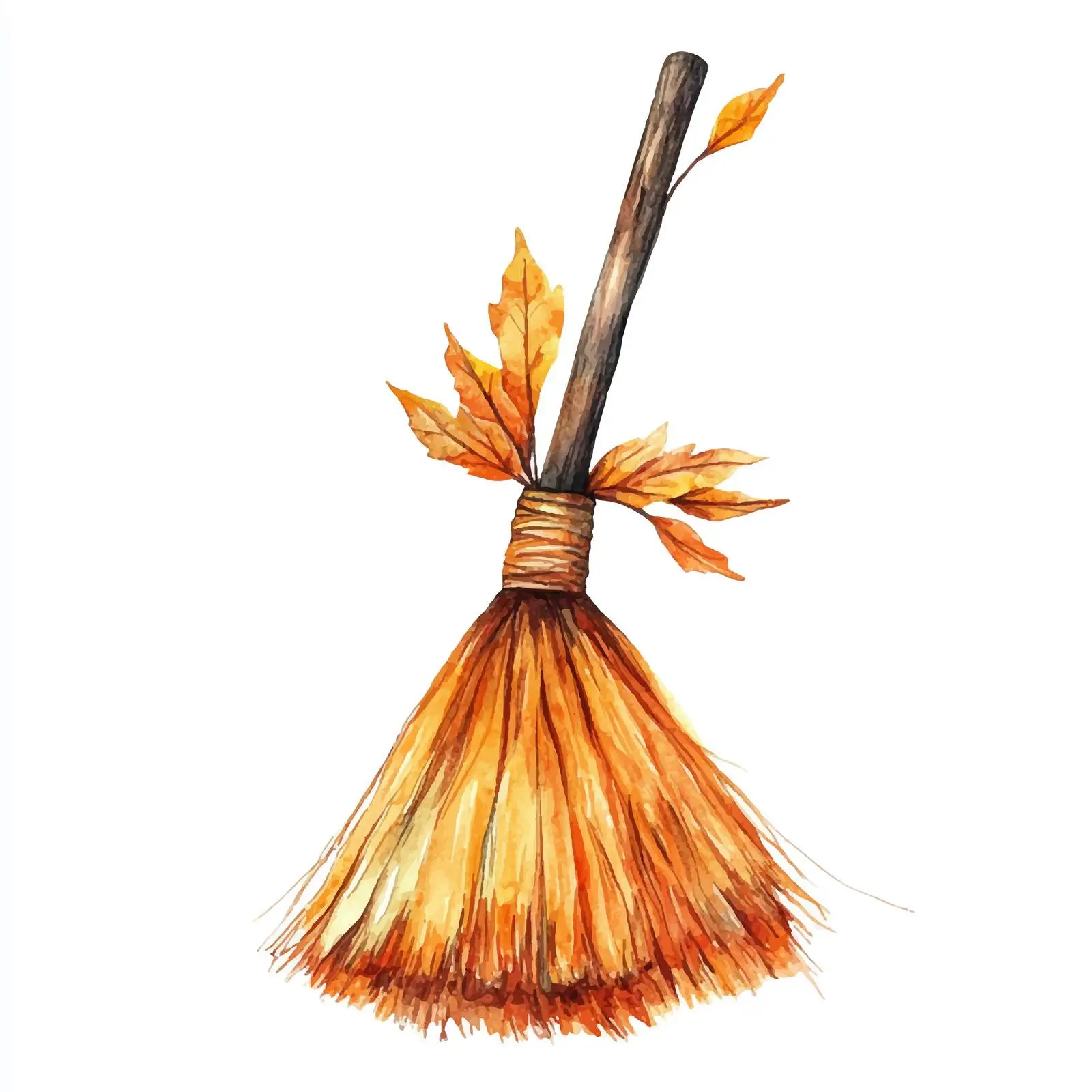 Watercolor Witch Broom Illustration for Fairies — free download from Dotvec