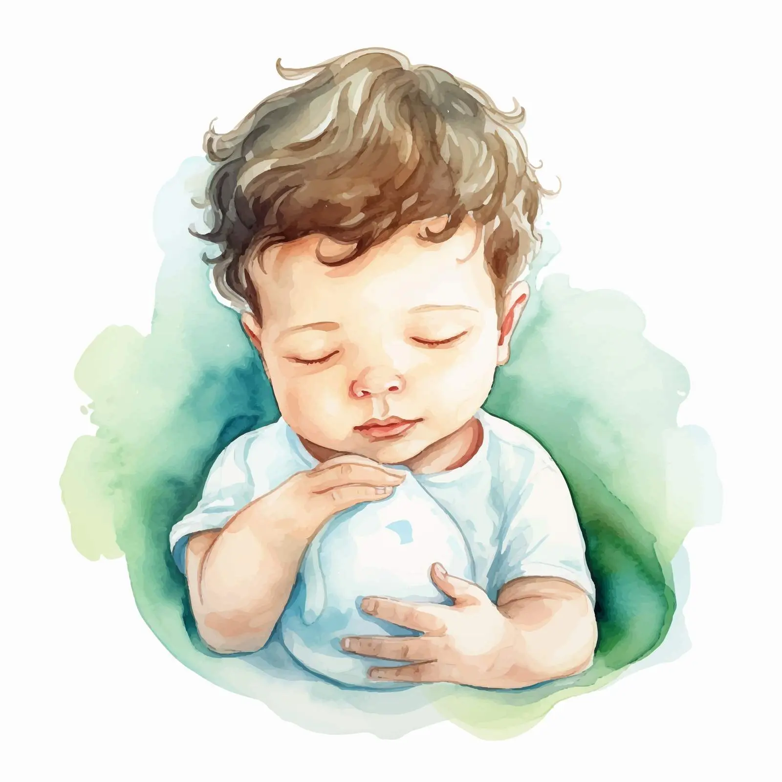 Watercolor Newborn Baby in Male Hands Doodle — free download from Dotvec