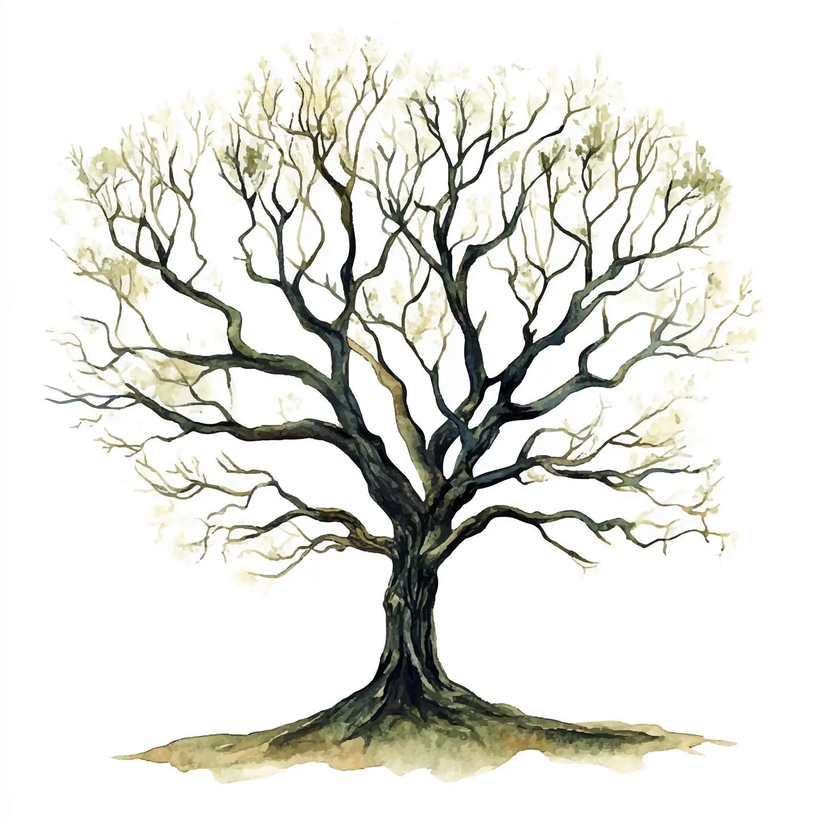Beautiful Watercolor Tree Artwork — free download from Dotvec
