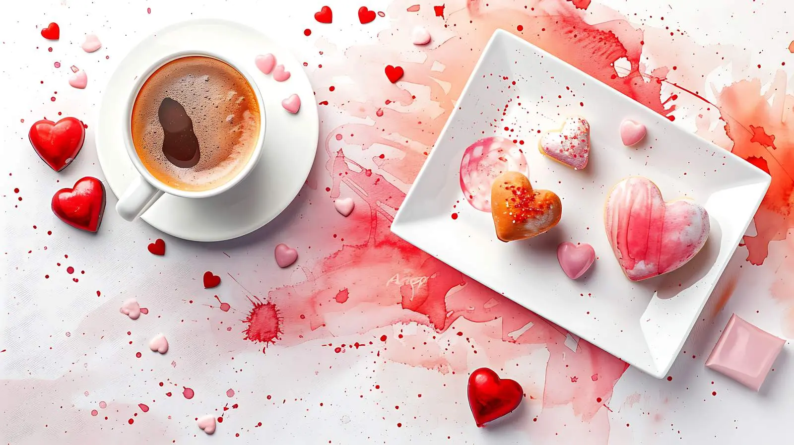 Watercolor Postcards with Coffee and Sweets — free download from Dotvec