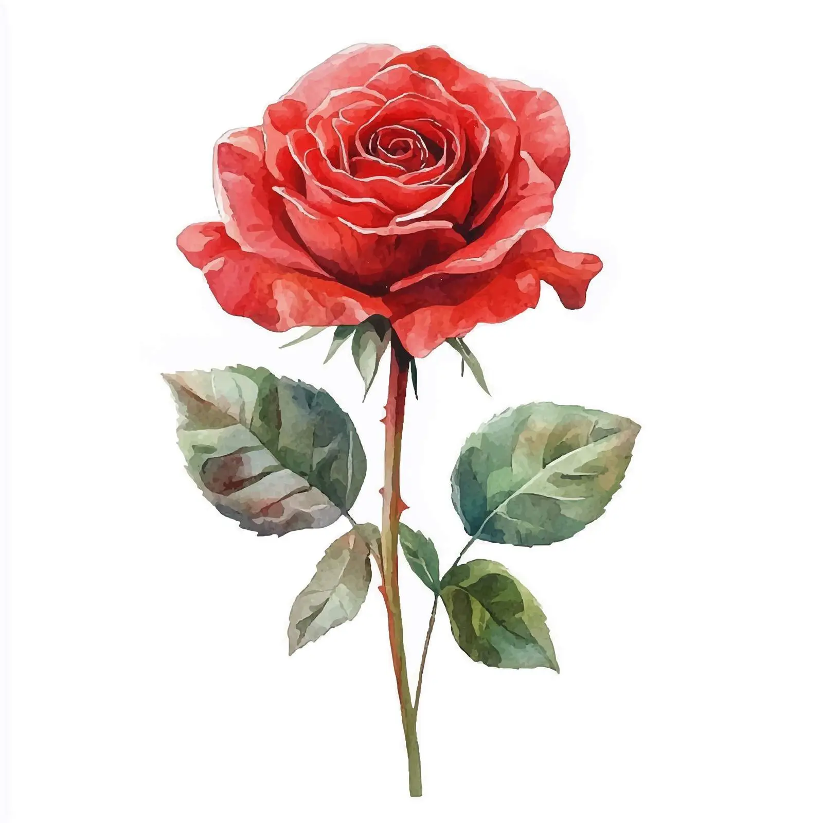 Watercolor Red Rose Clipart for Graphic Design — free download from Dotvec