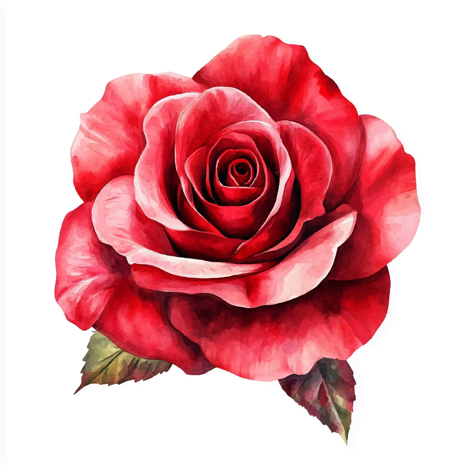 Watercolor Red Rose Clipart for Graphics — free download from Dotvec
