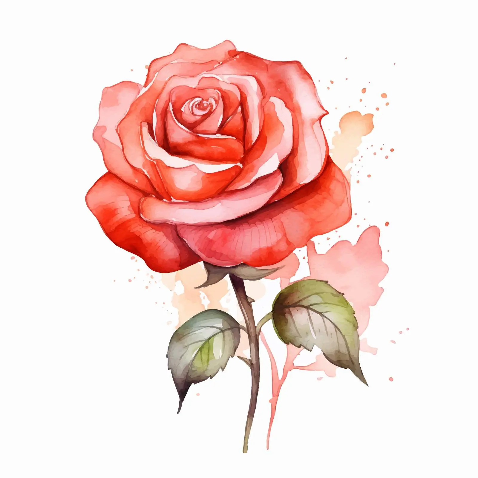 Watercolor Rose Floral Invitation Greeting Card — free download from Dotvec