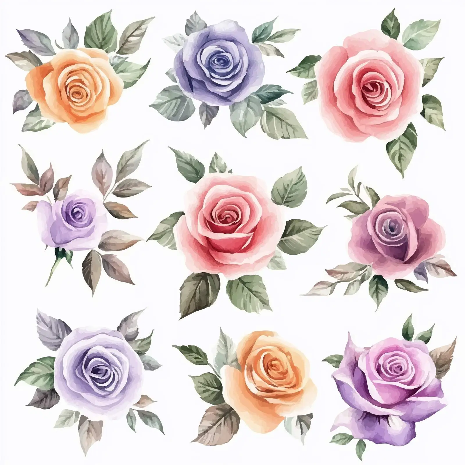 Watercolor Rose Flower Vector Clipart Design — free download from Dotvec