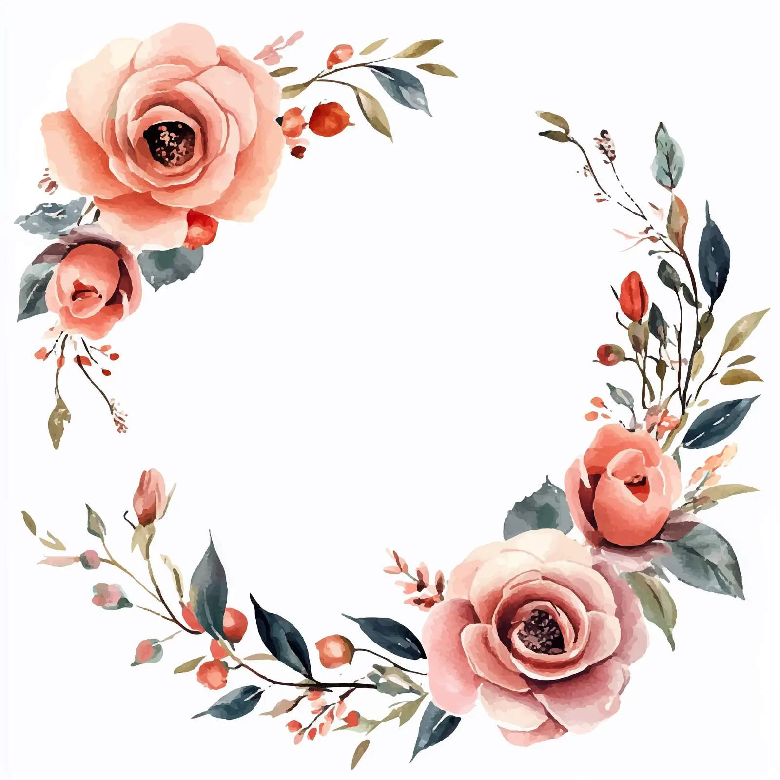 Watercolor Rose Floral Vector Clipart — free download from Dotvec