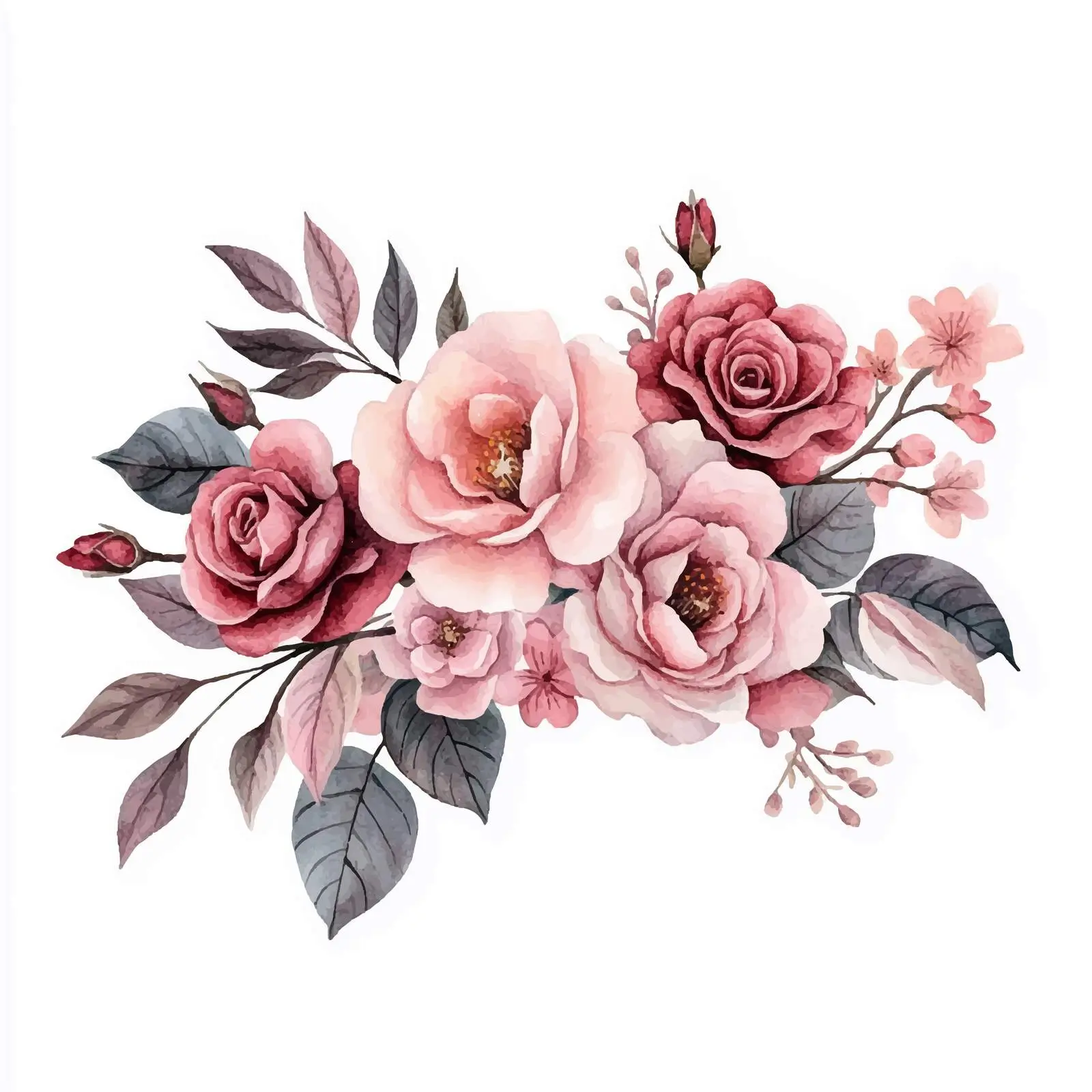 Pink Sakura Flowers Watercolor Illustration — free download from Dotvec