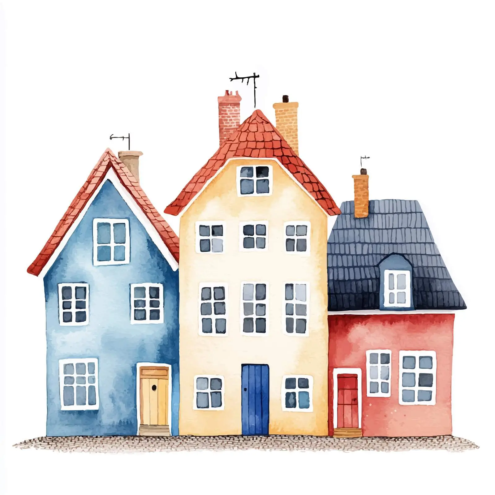 Trendy Scandinavian Watercolor House Clipart — free download from Dotvec