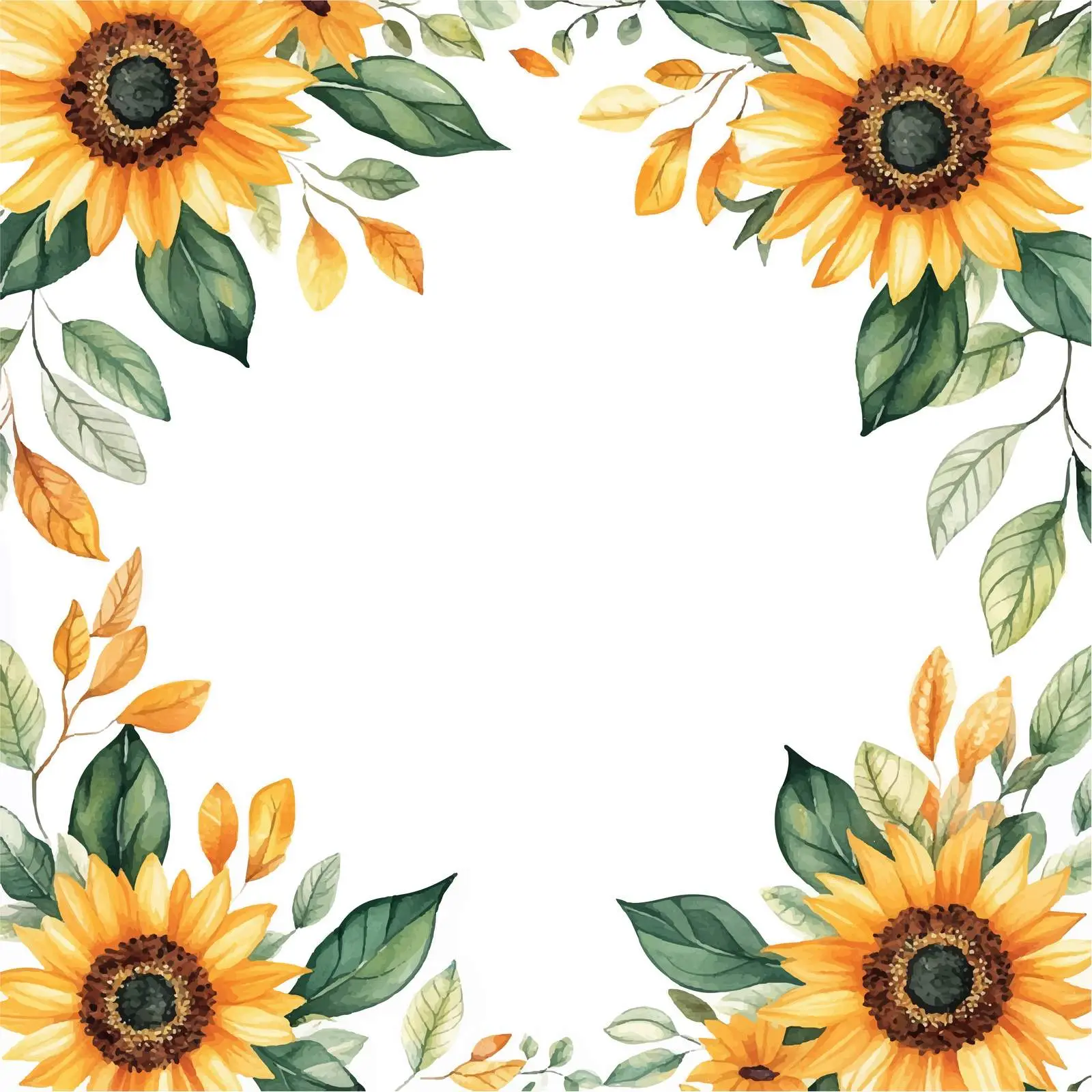 Summer Watercolor Sunflower Vector Illustration — free download from Dotvec