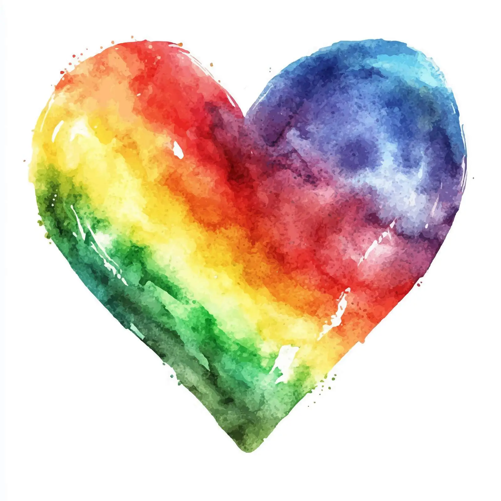 Watercolor Rainbow Heart on White Background — free download from Dotvec