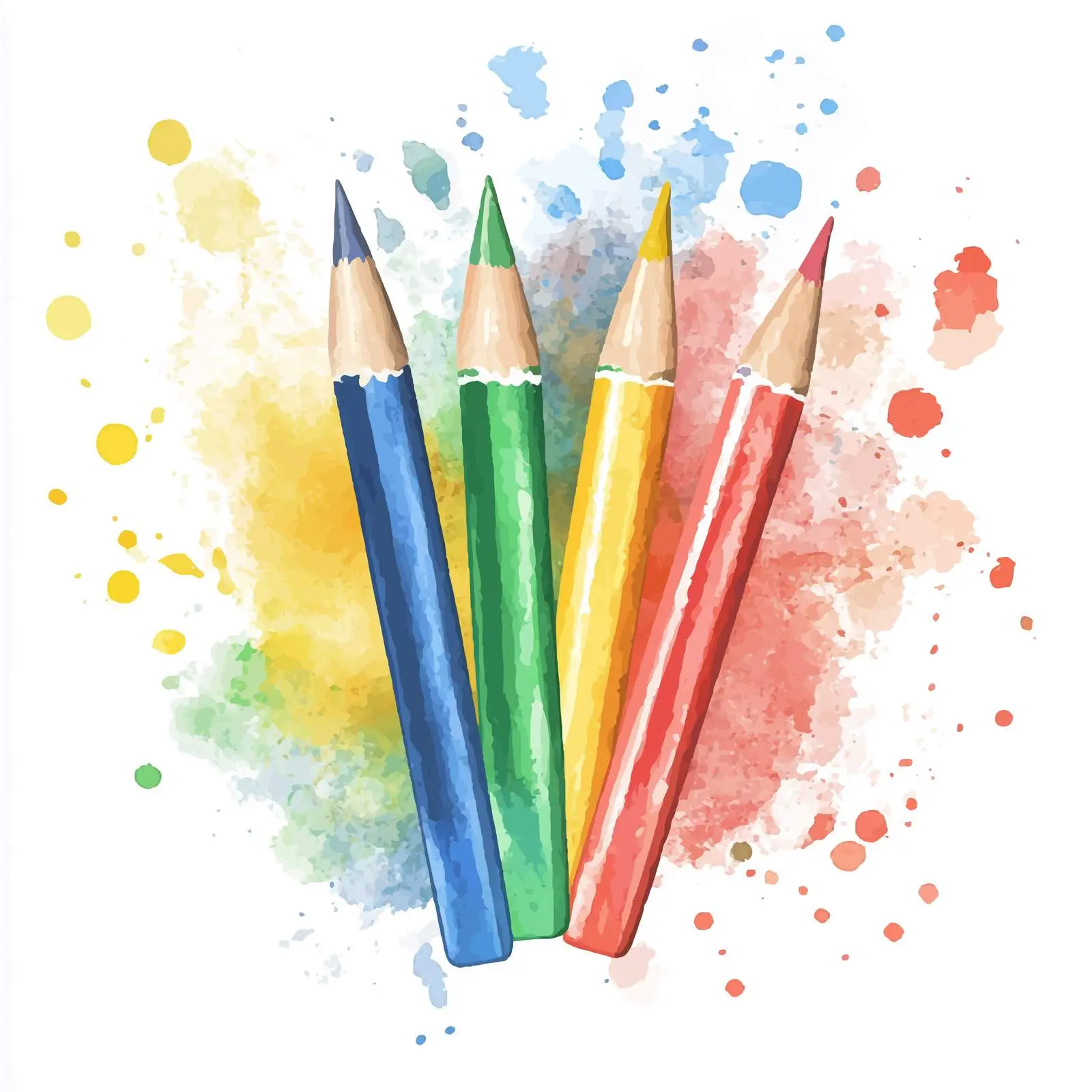 Colorful Watercolor School Icon Illustration — free download from Dotvec