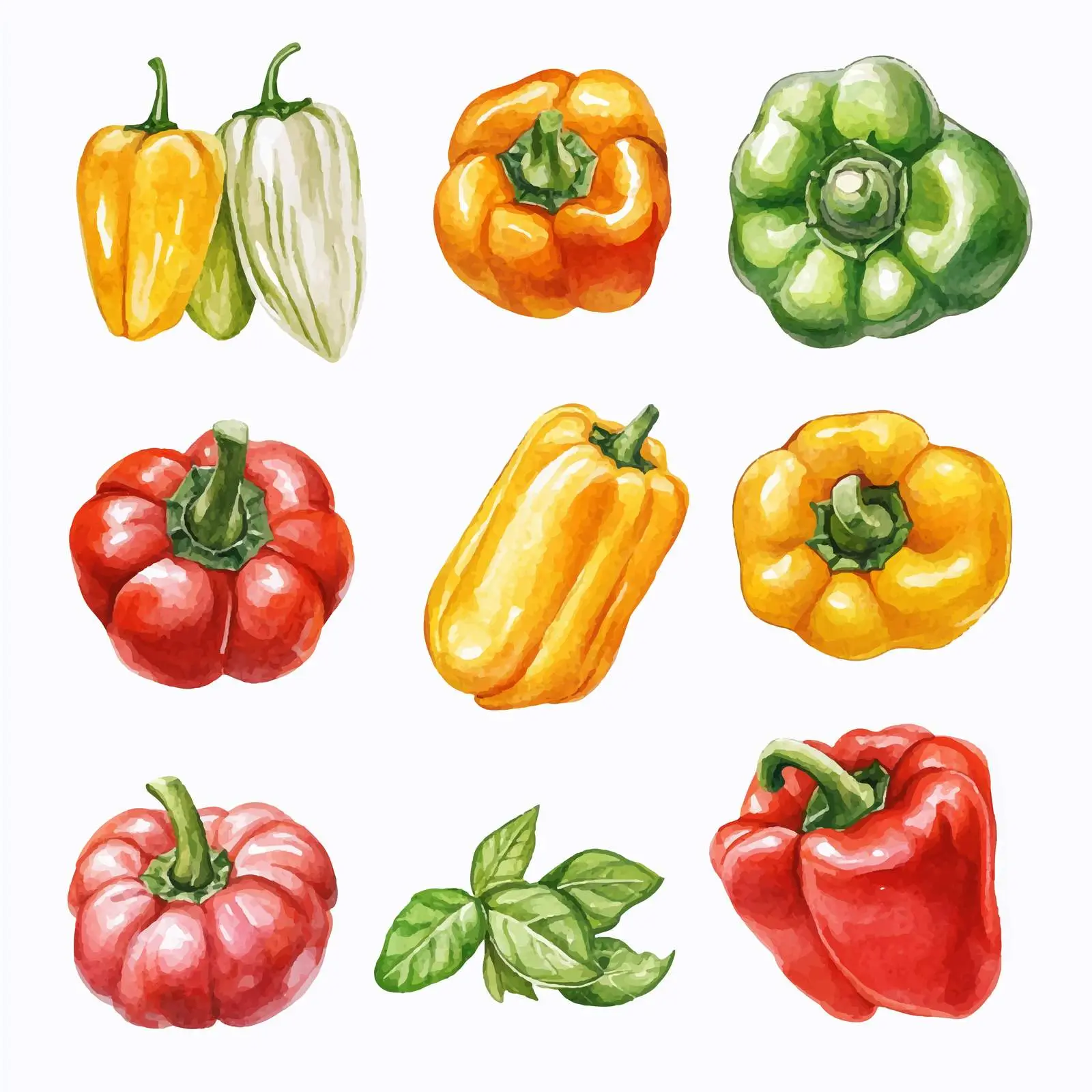 Hand-Drawn Watercolor Vegetable Set on White Background — free download from Dotvec