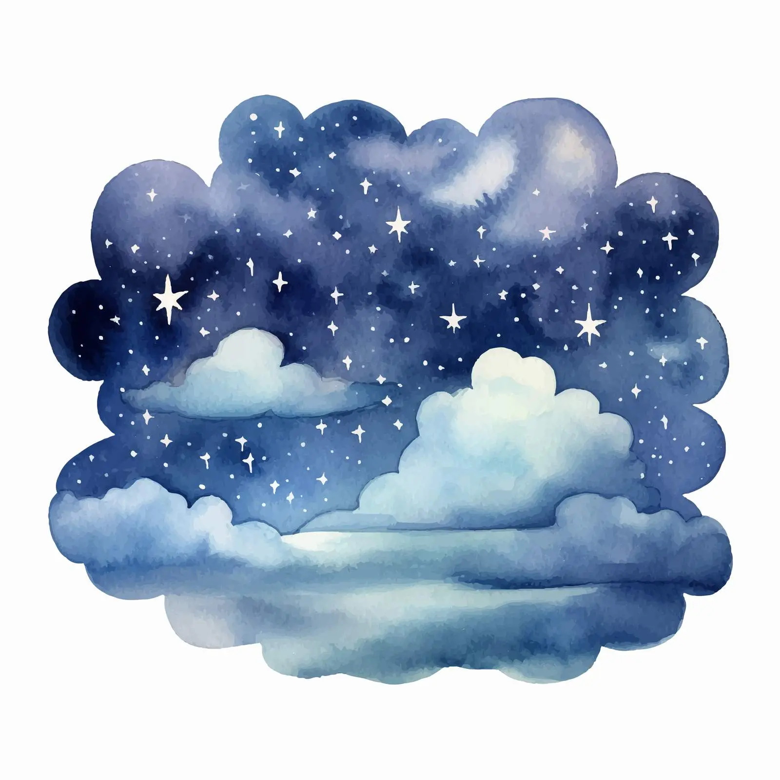 Calm Starry Sky Watercolor Illustration — free download from Dotvec