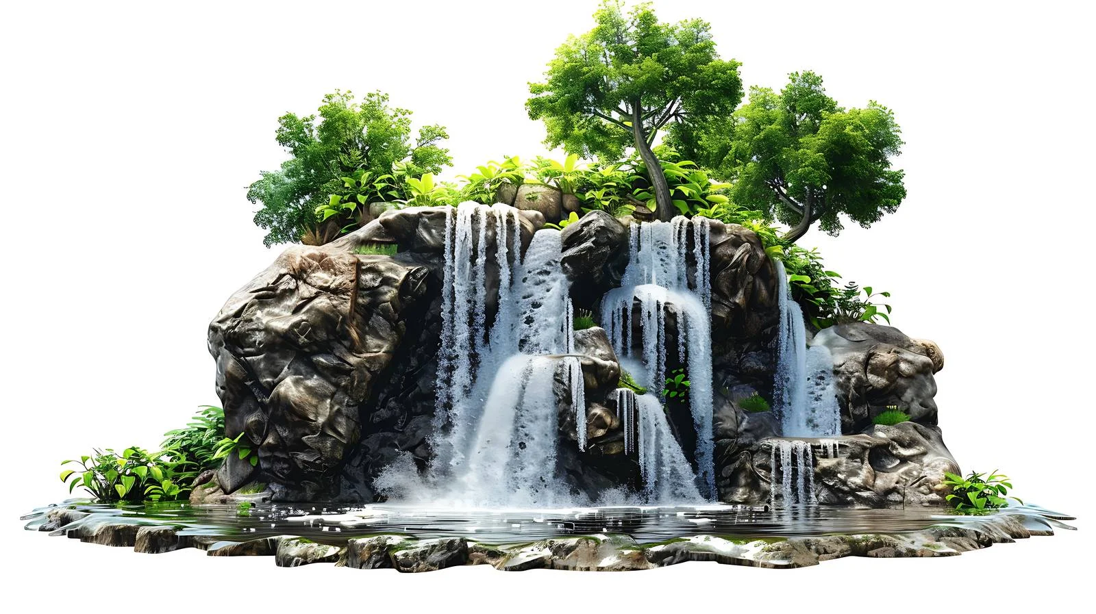 Serene Waterfall in Isolated Forest Setting — free download from Dotvec
