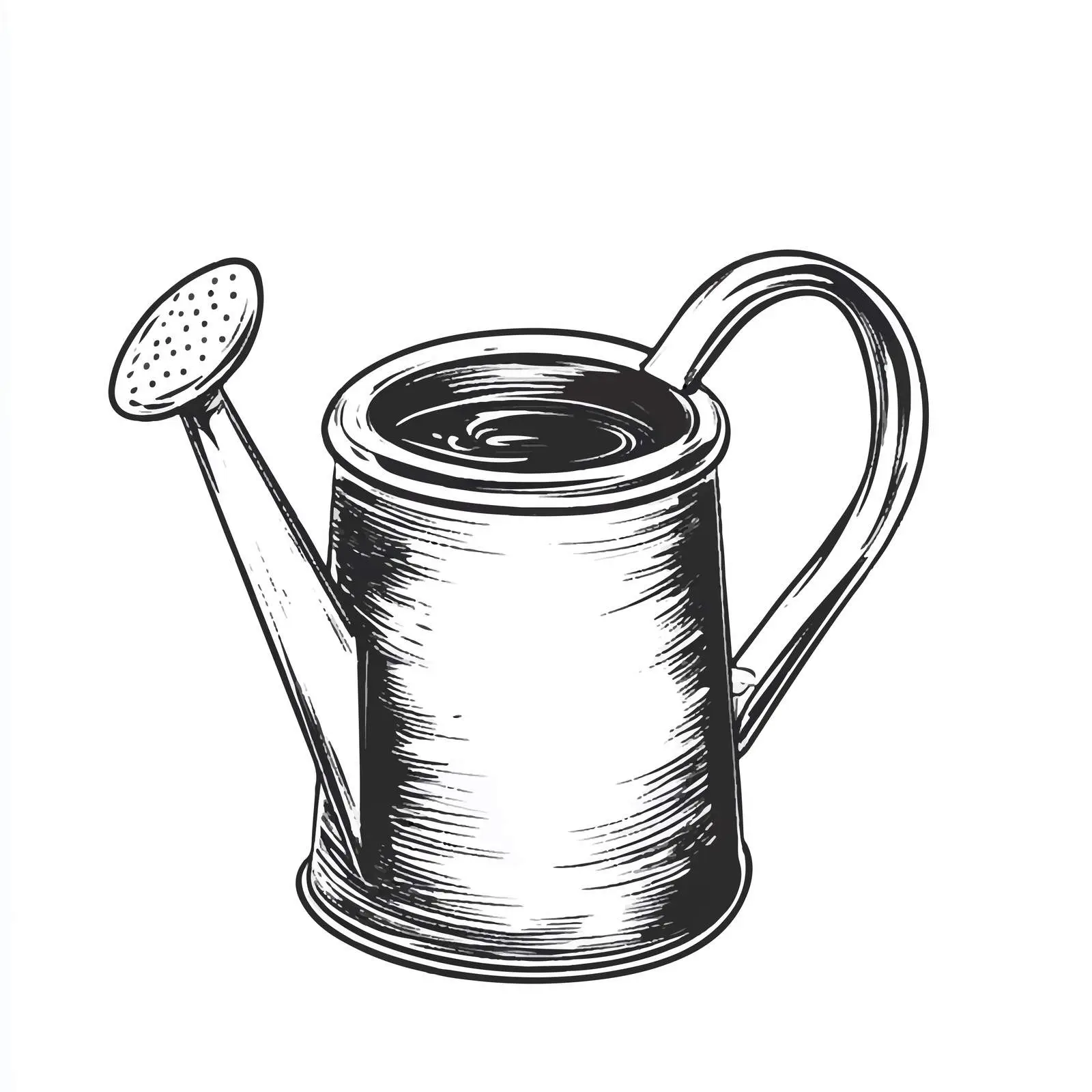 Black and White Cartoon Watering Pot Vector — free download from Dotvec