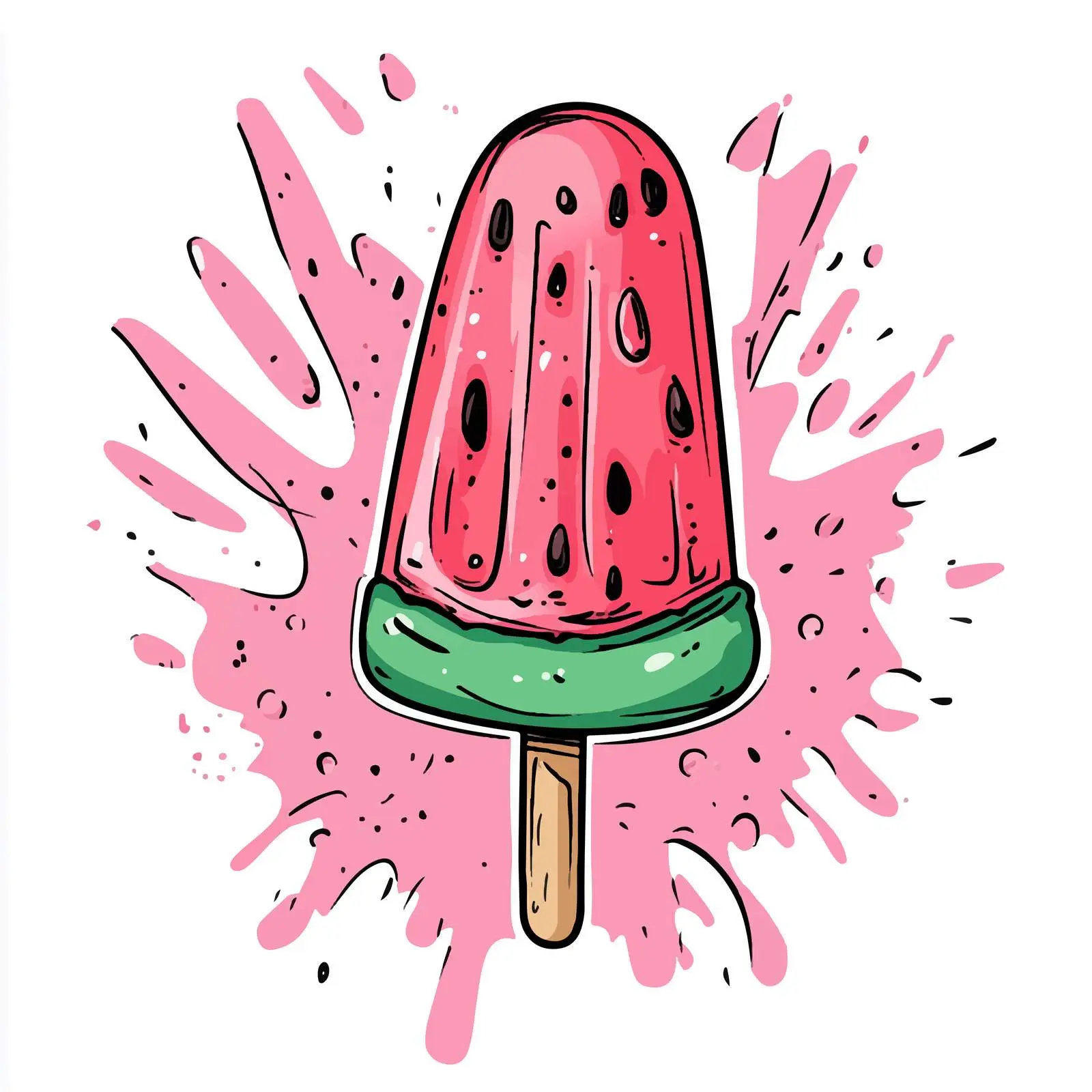 Hand-Drawn Watermelon Ice Lolly Sketch — free download from Dotvec