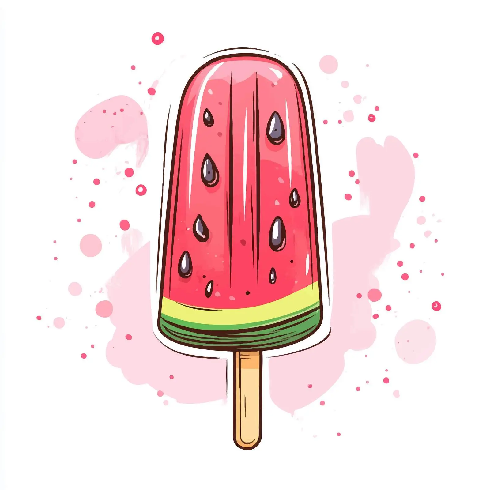 Hand-Drawn Watermelon Ice Lolly Sketch — free download from Dotvec