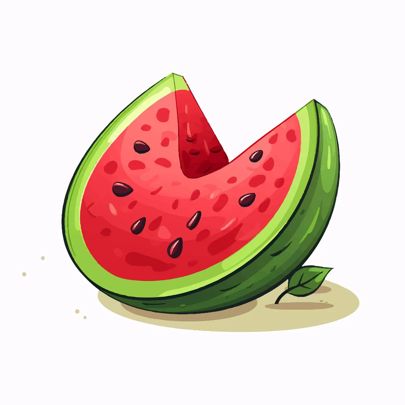 Cartoon Watermelon Line Vector Illustration — free download from Dotvec