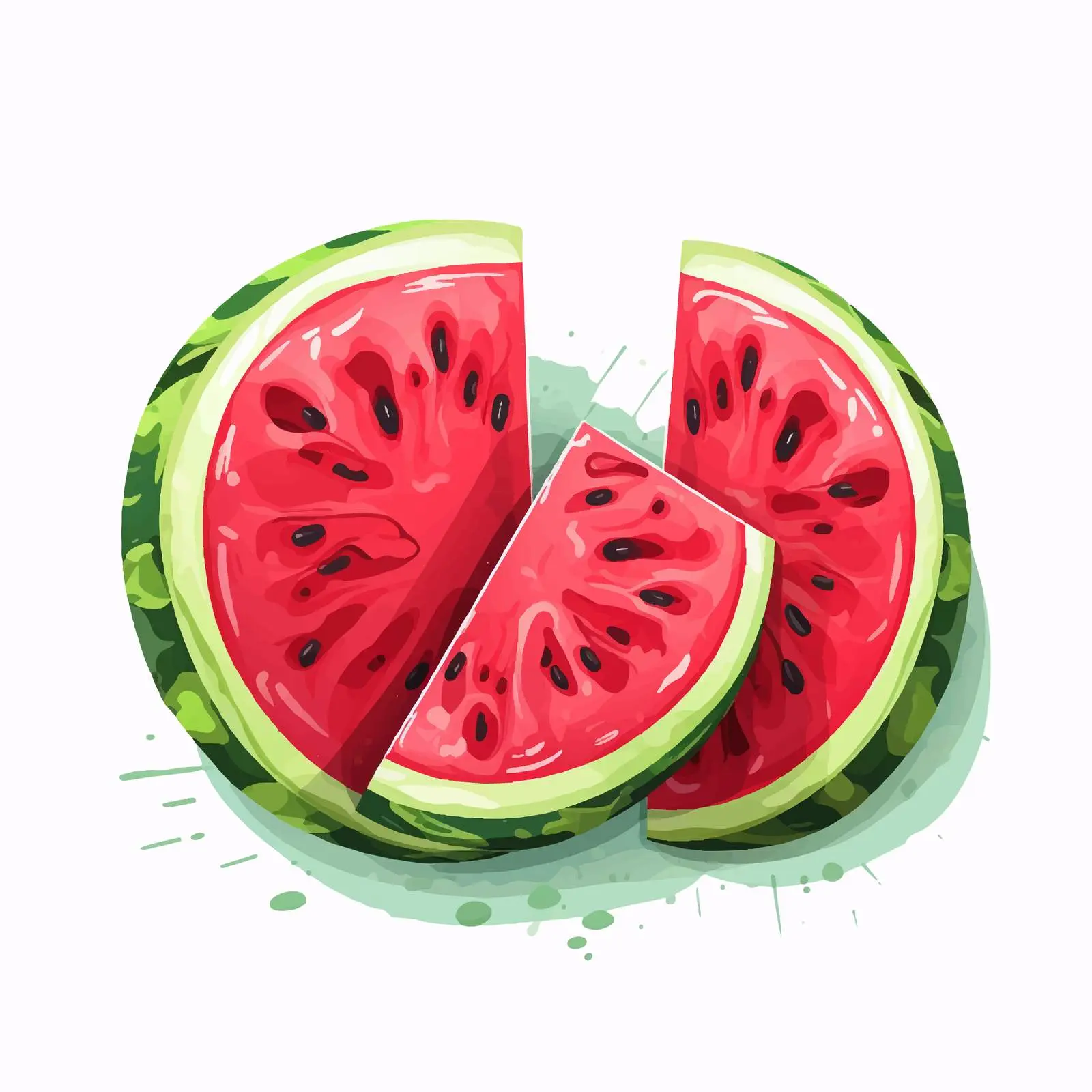 Watermelon Line Vector Illustration on White Background — free download from Dotvec