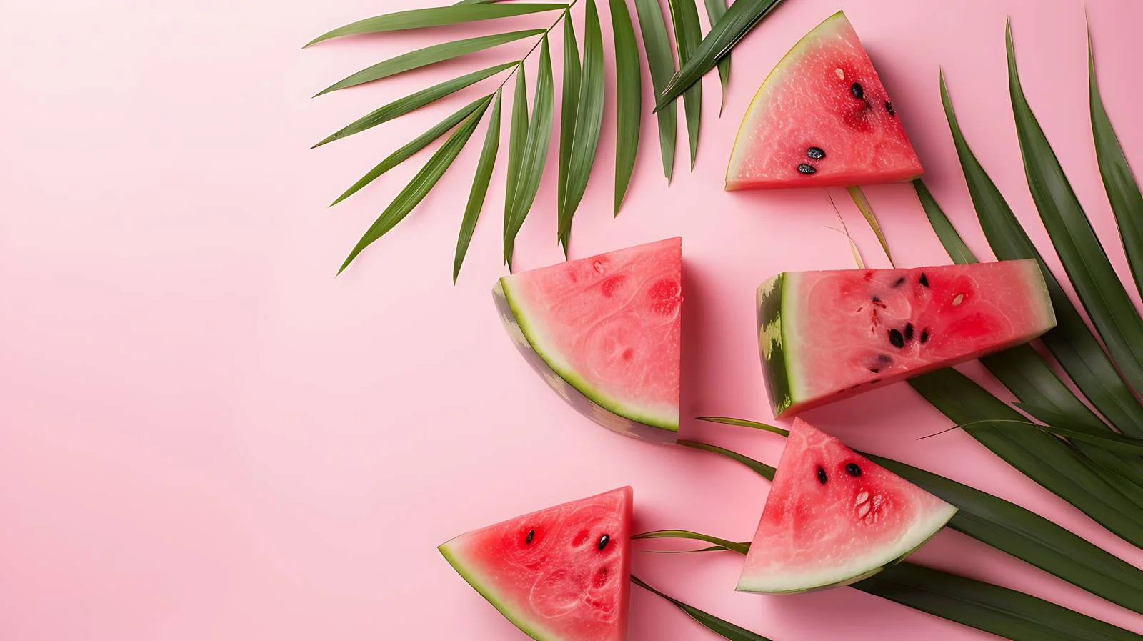 Tropical Watermelon Palm on Pink Background — free download from Dotvec