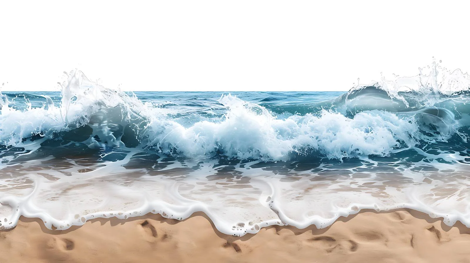 Serene Beach Wave on Isolated White Background — free download from Dotvec