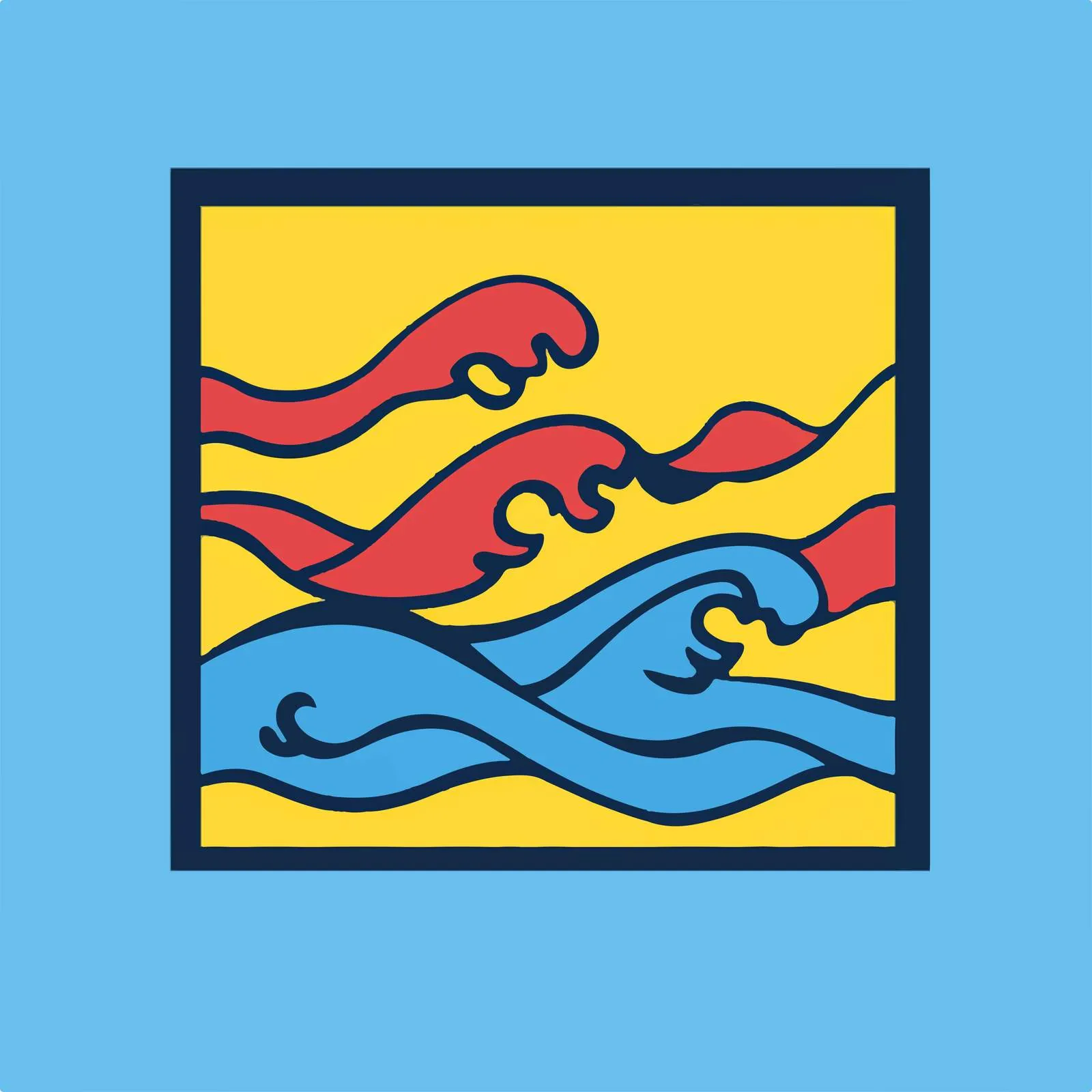 Waves Icon Vector Sign on Colorful Background — free download from Dotvec