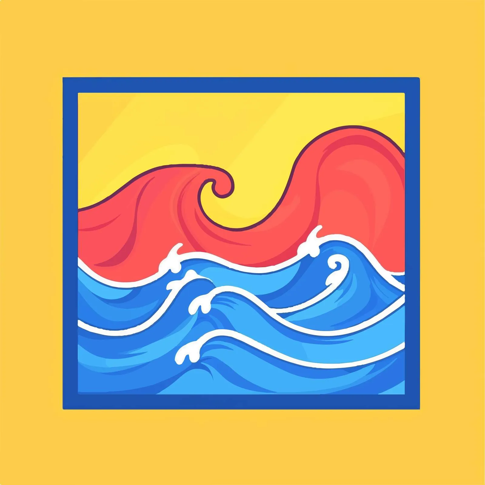 Waves Icon Vector Sign on Colorful Background — free download from Dotvec