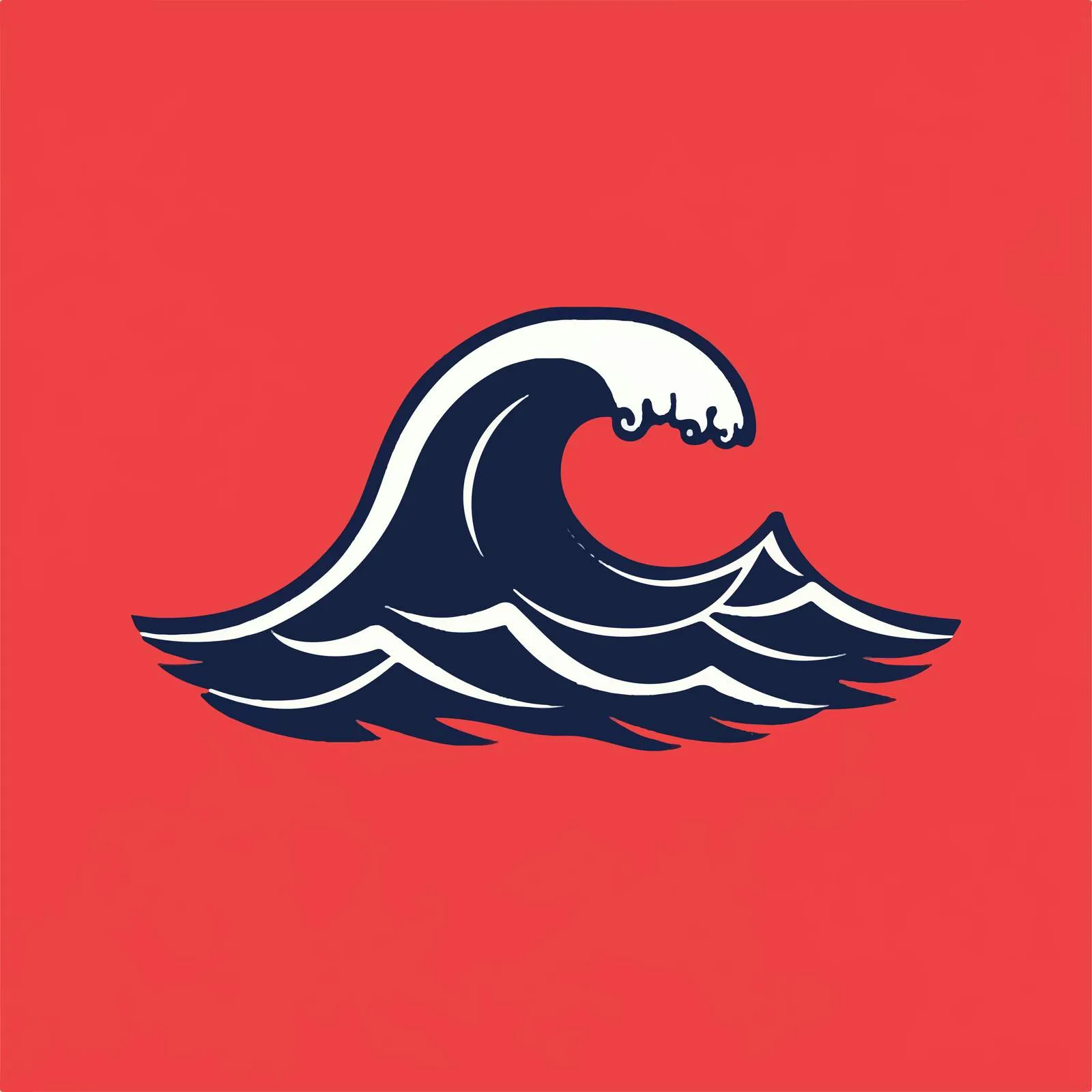 Waves Icon Vector on Red Background — free download from Dotvec