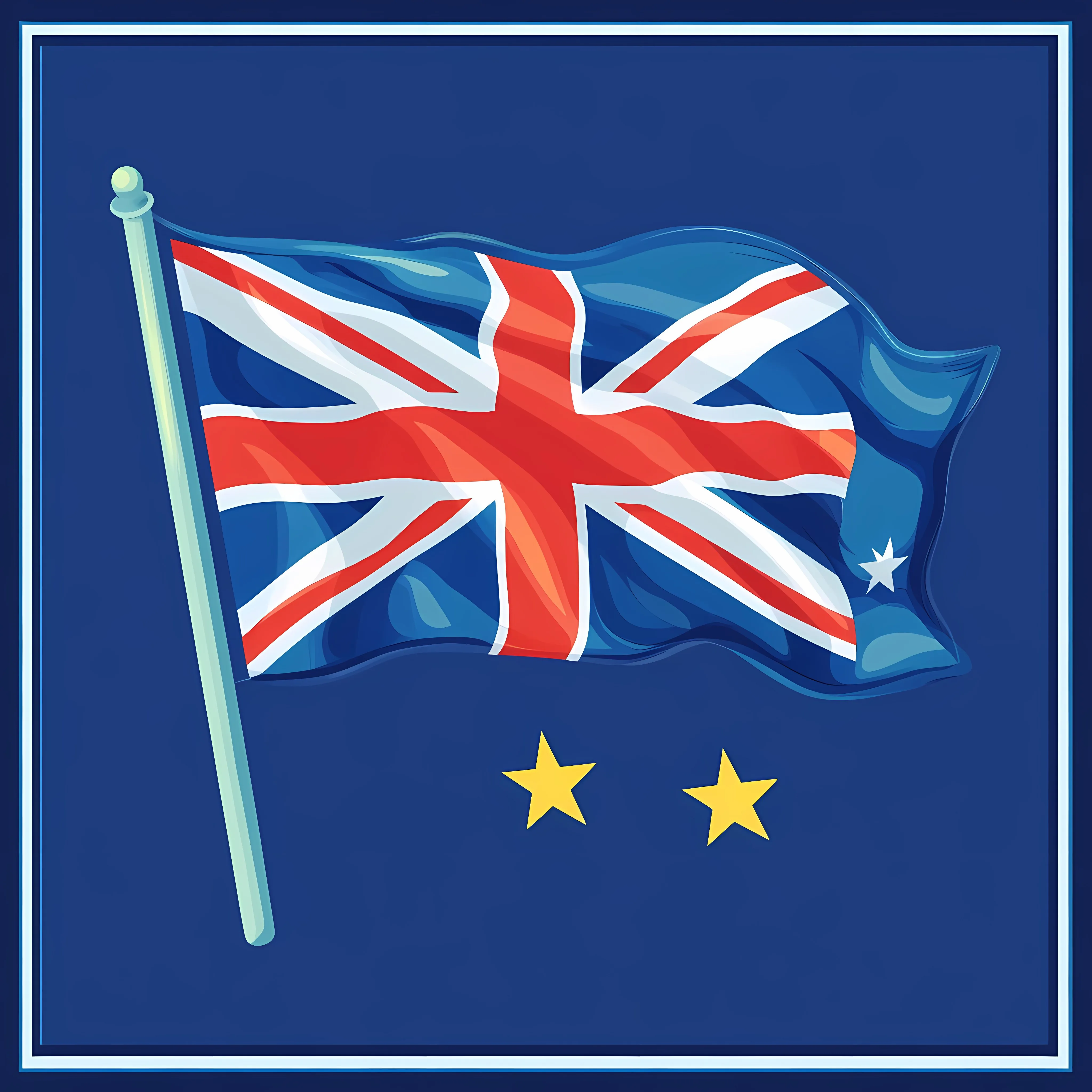 Flat Vector Illustration of Australia's Waving Flag — free download from Dotvec
