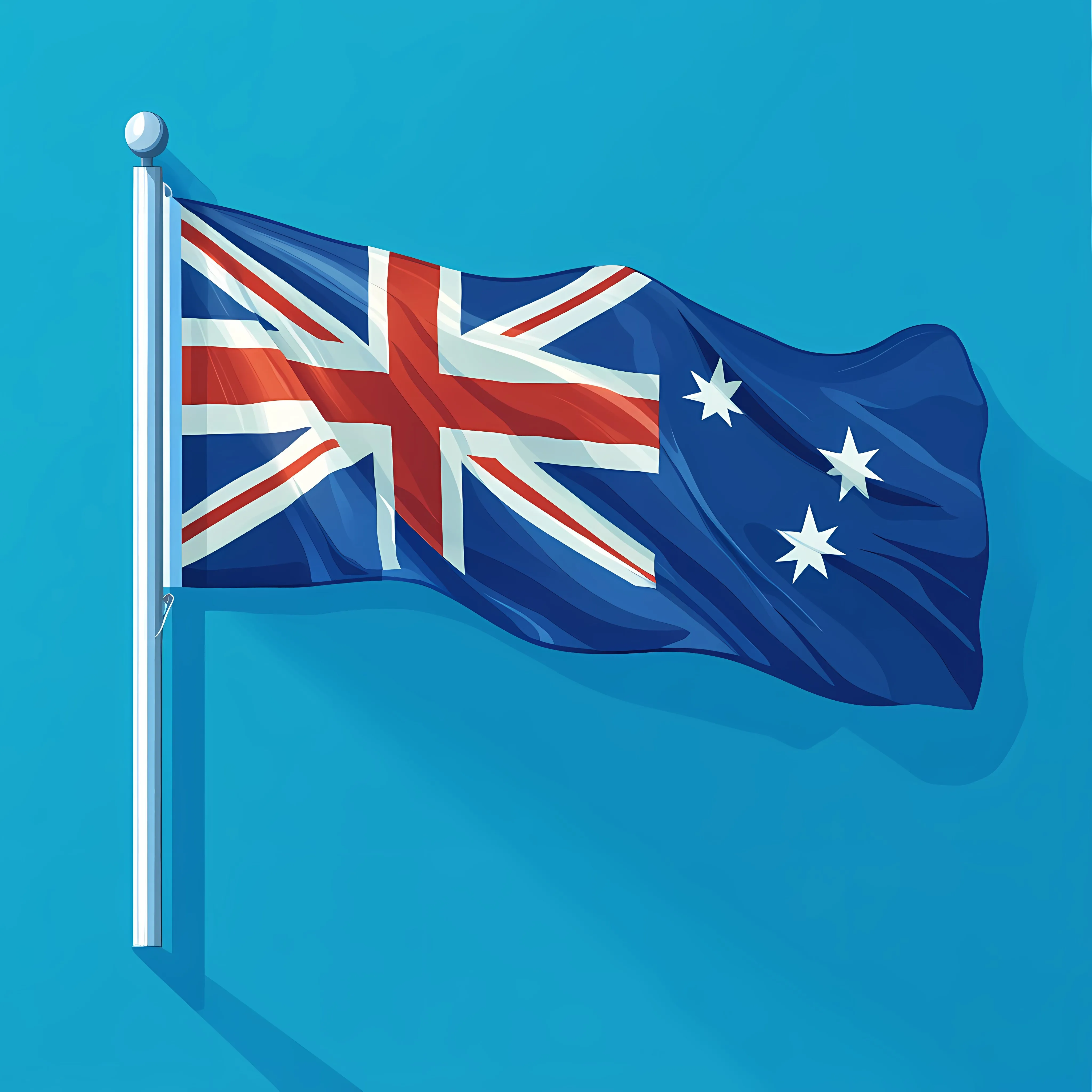 Flat Vector Illustration of Australia's Waving Flag — free download from Dotvec