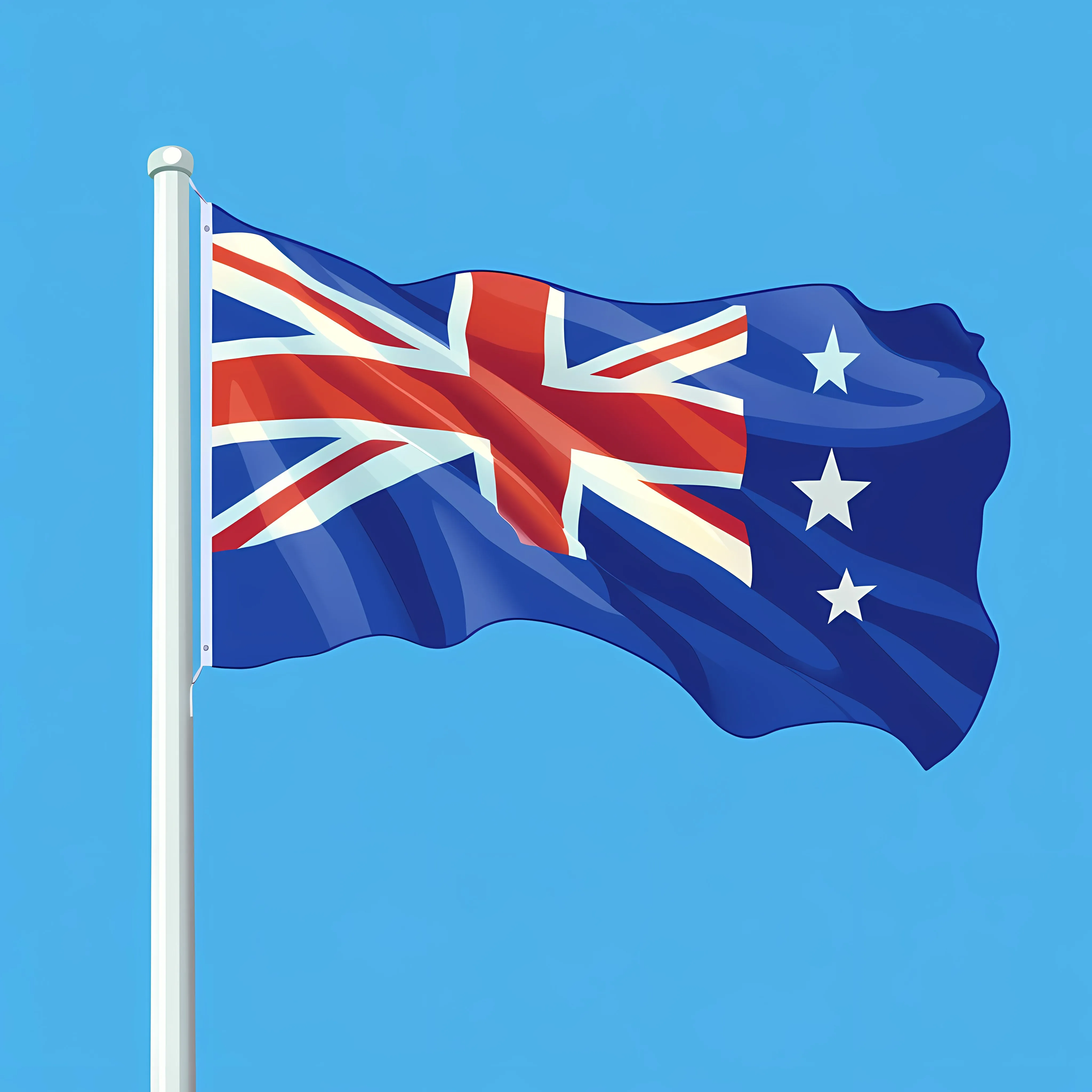 Flat Vector Illustration of Australia Waving Flag — free download from Dotvec