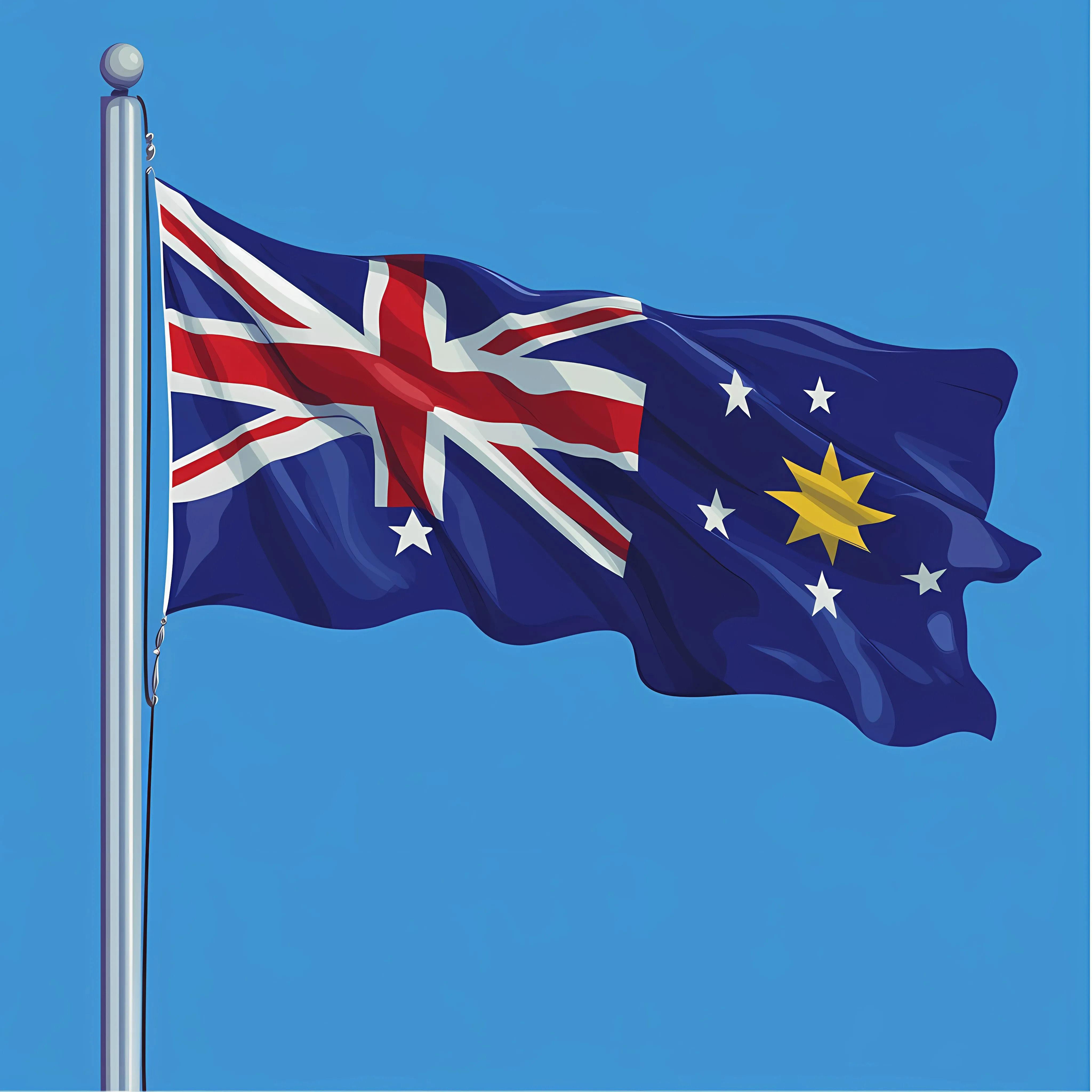 Flat Vector Illustration of Waving Australia Flag — free download from Dotvec
