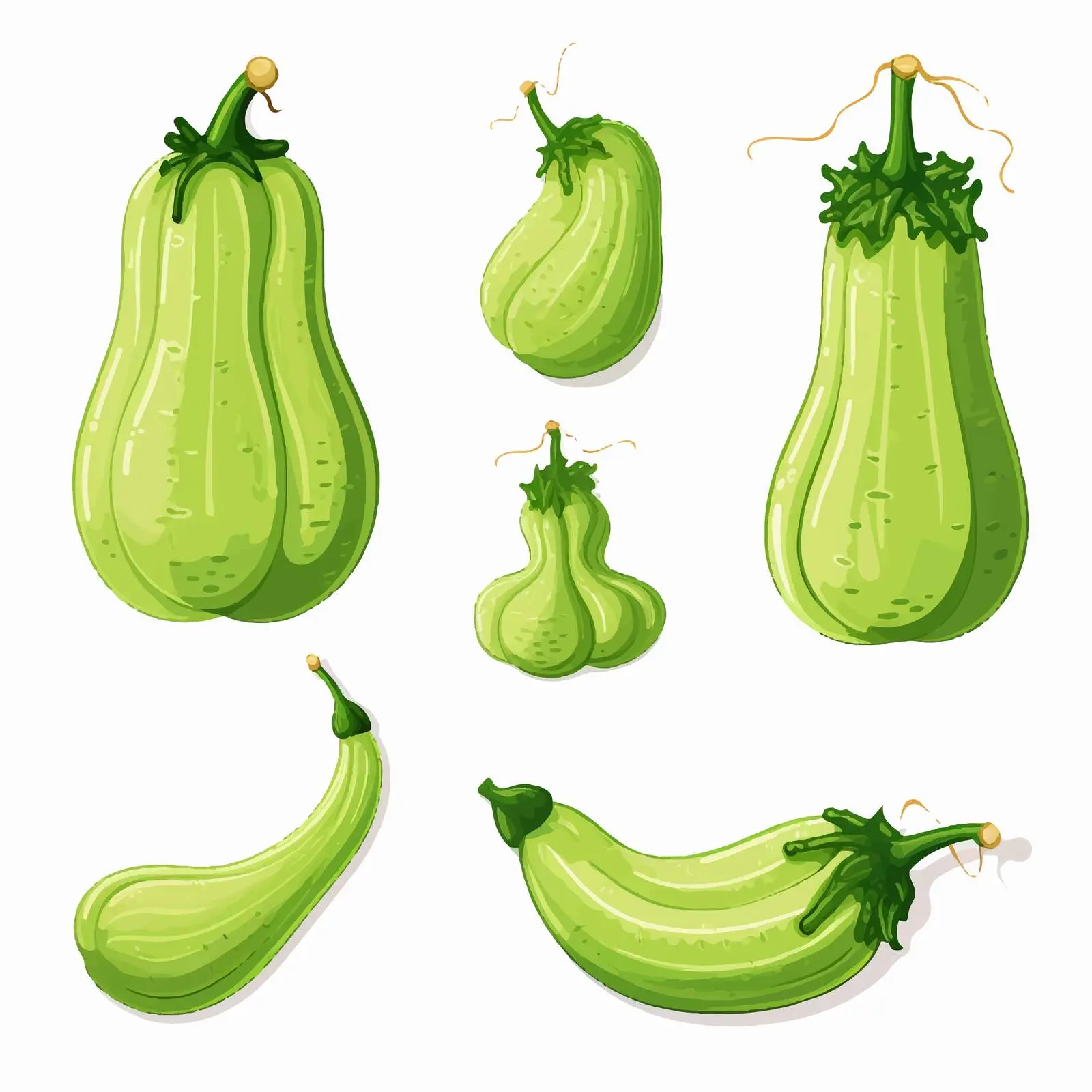 Wax Gourd Vector Illustration on White Background — free download from Dotvec