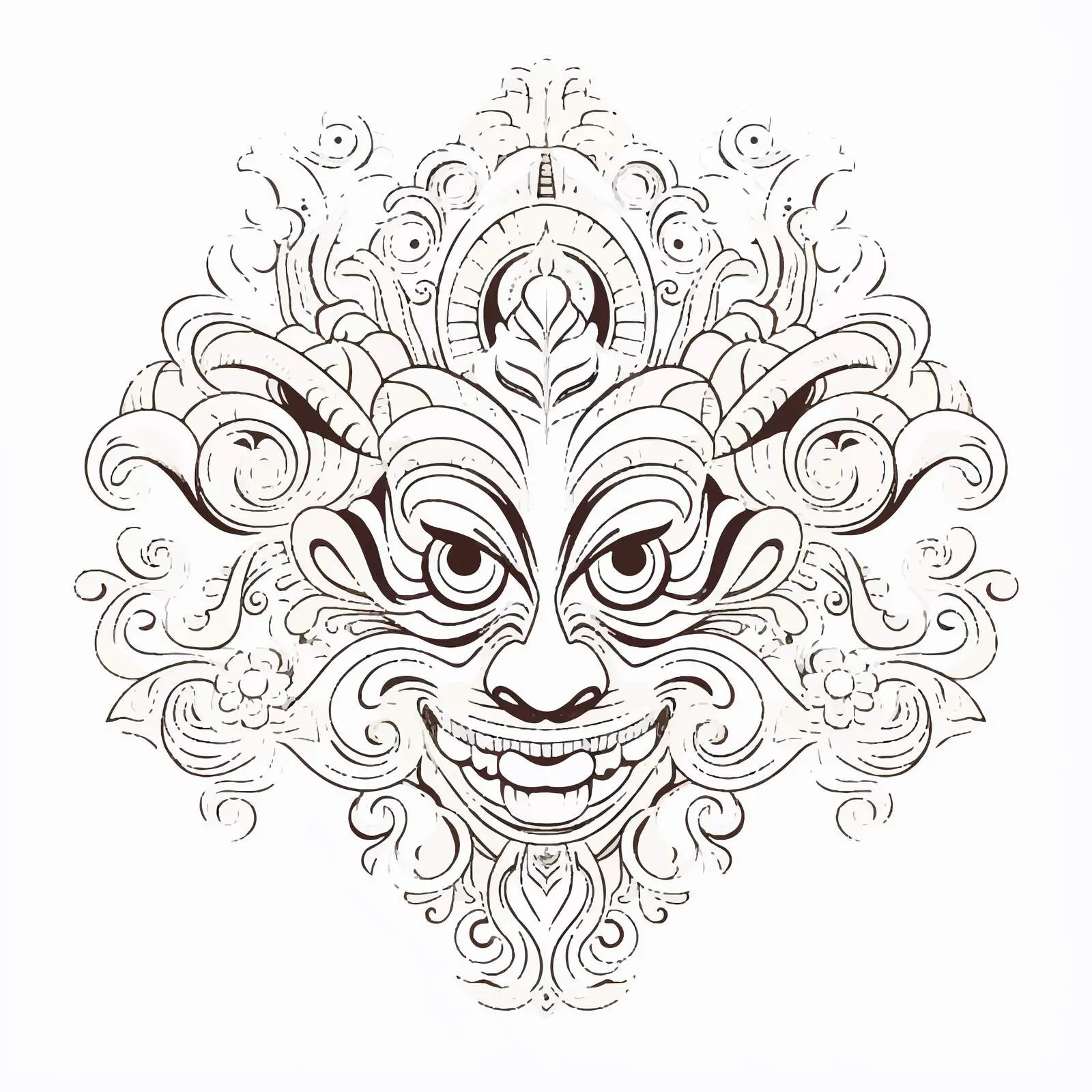 Wayang Decoration Line Art Vector Illustration — free download from Dotvec