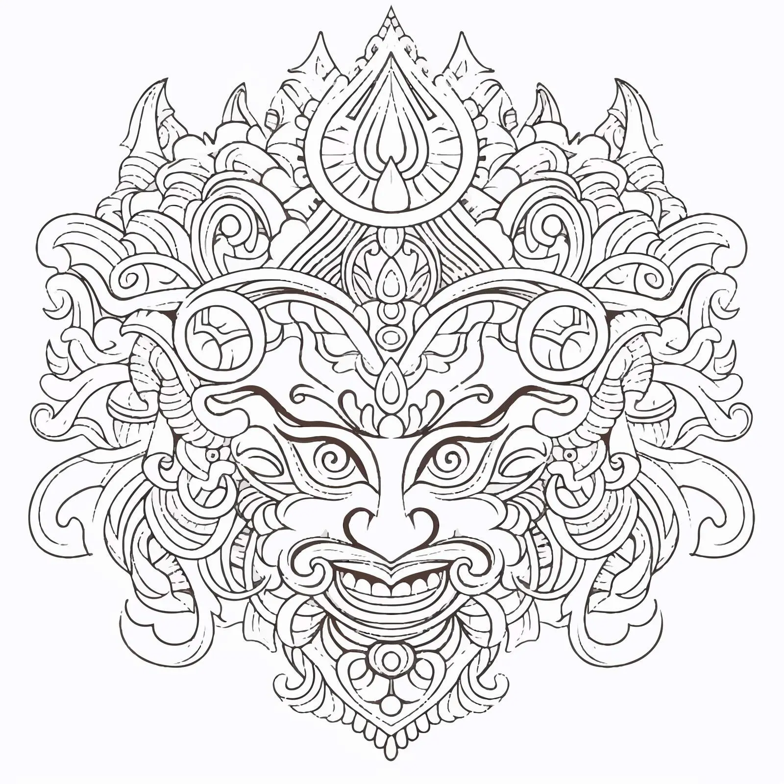 Wayang Line Art Vector Decoration Illustration — free download from Dotvec