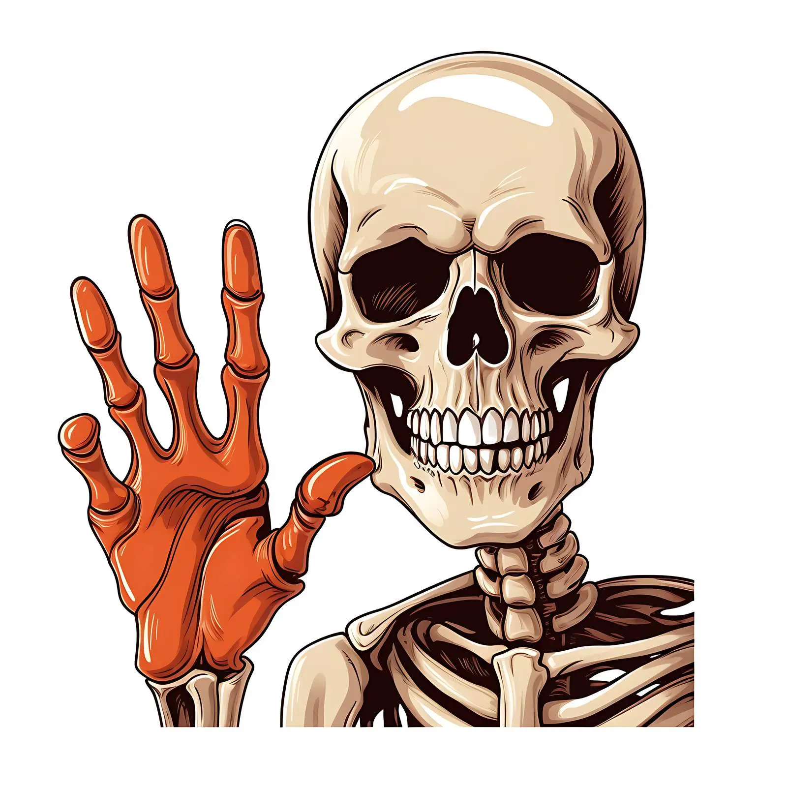 Human Skeleton Welcoming Pose with Skull Removal — free download from Dotvec