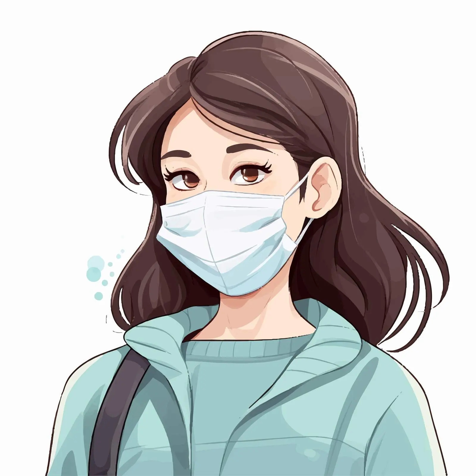 Girl Wearing Medical Mask Vector Design — free download from Dotvec