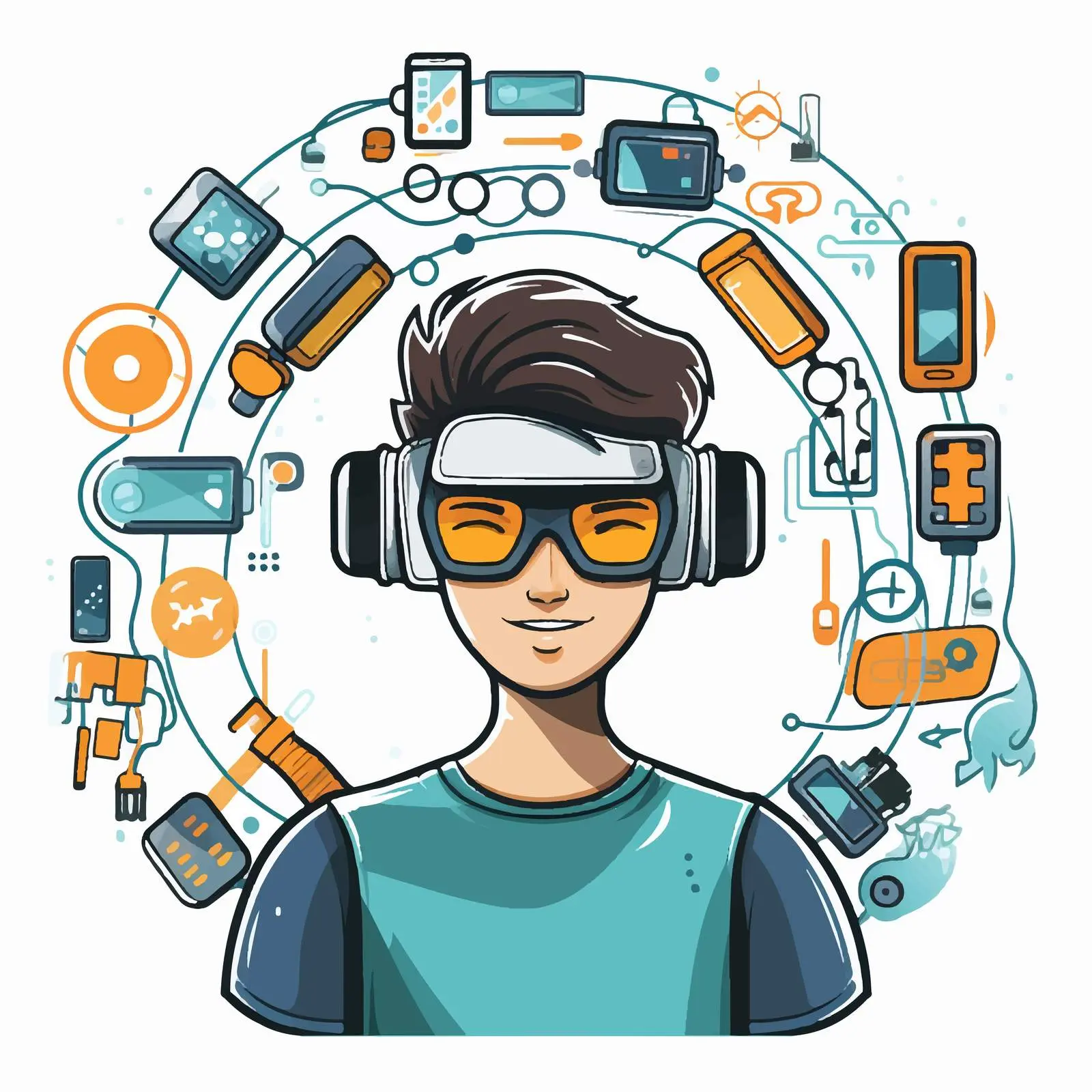 Wearable Technology Cartoon Vector Illustration — free download from Dotvec