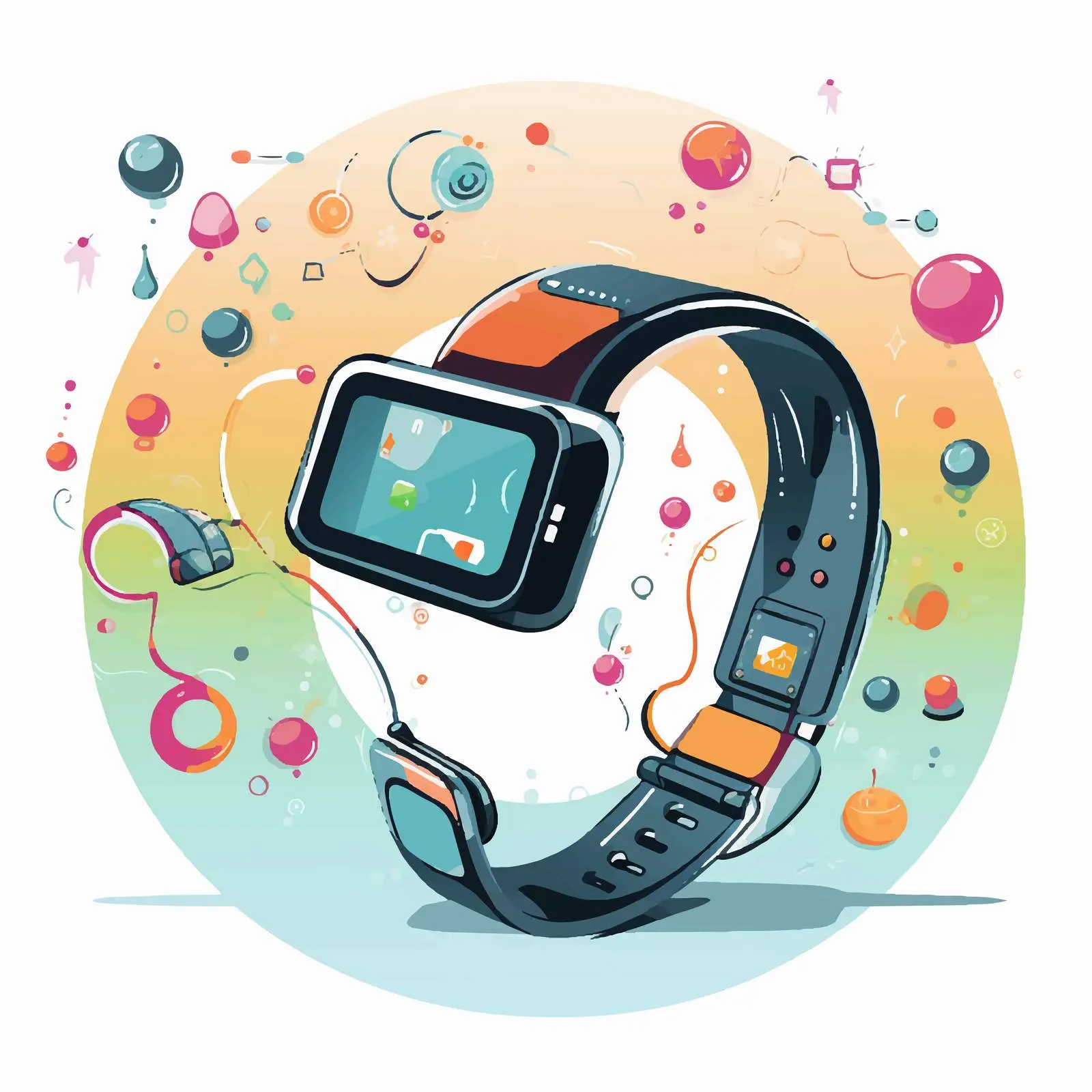 Wearable Technology Cartoon Vector Illustration — free download from Dotvec