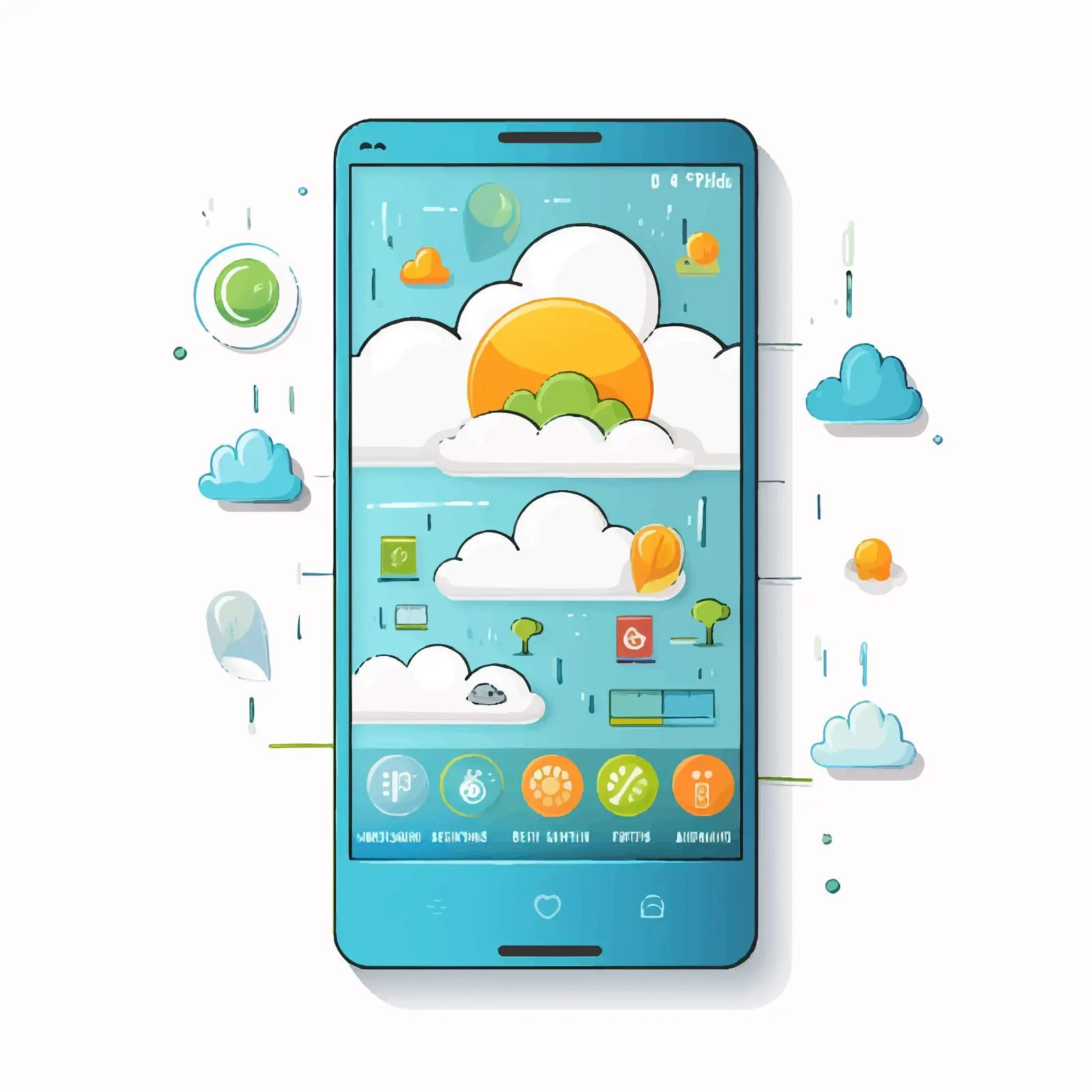 Colorful Weather App Vector Illustration — free download from Dotvec