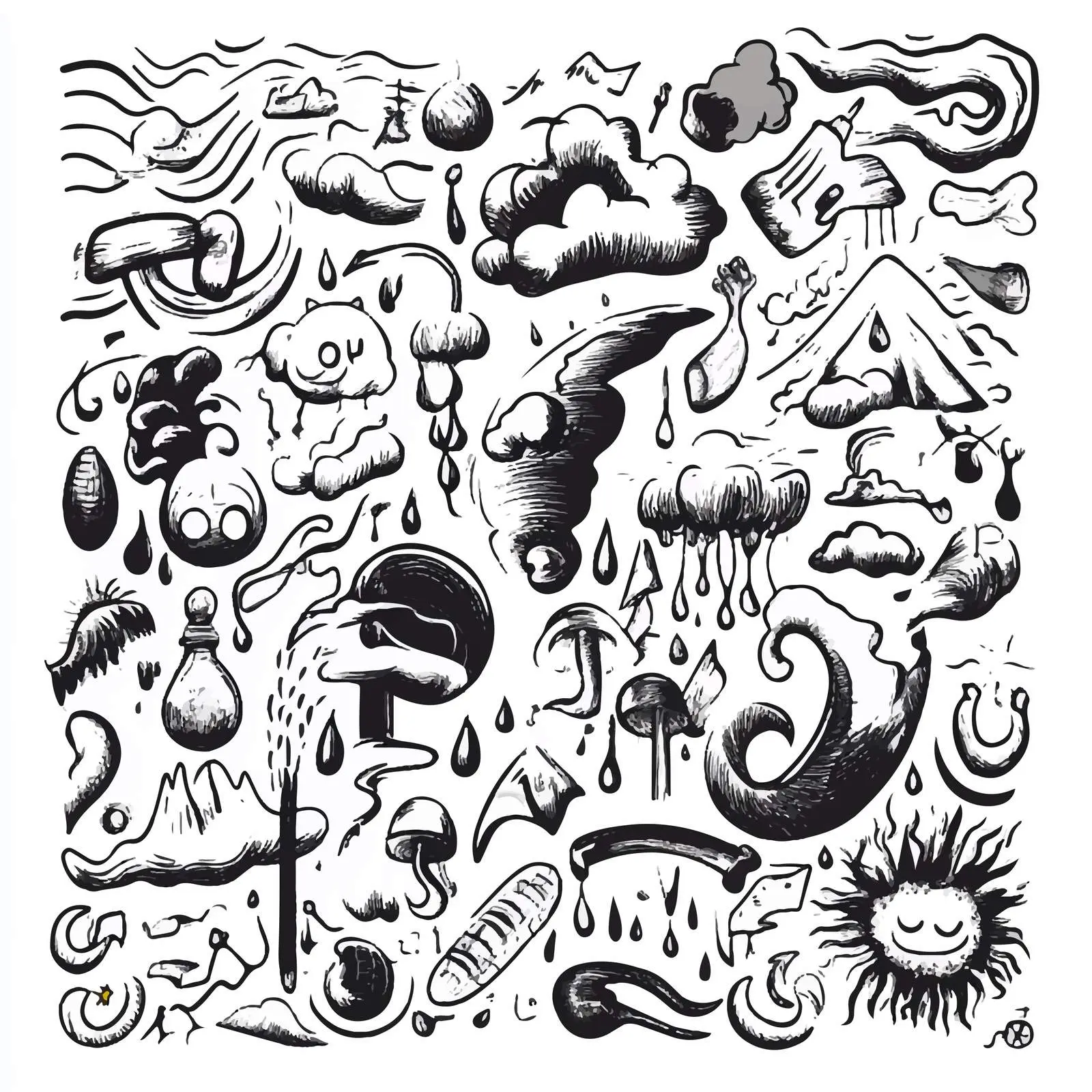 Cartoon Weather Symbols Vector Set — free download from Dotvec