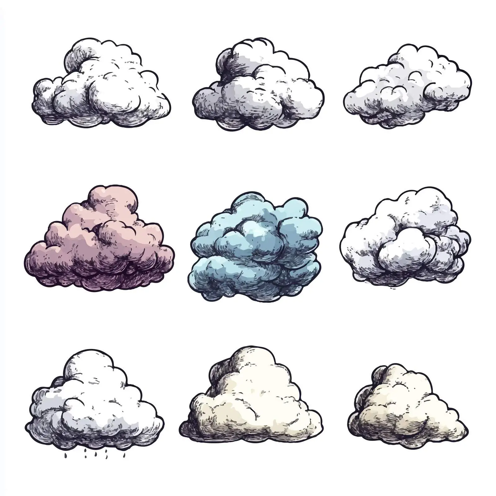 Cartoon Weather Symbols Vector Set — free download from Dotvec