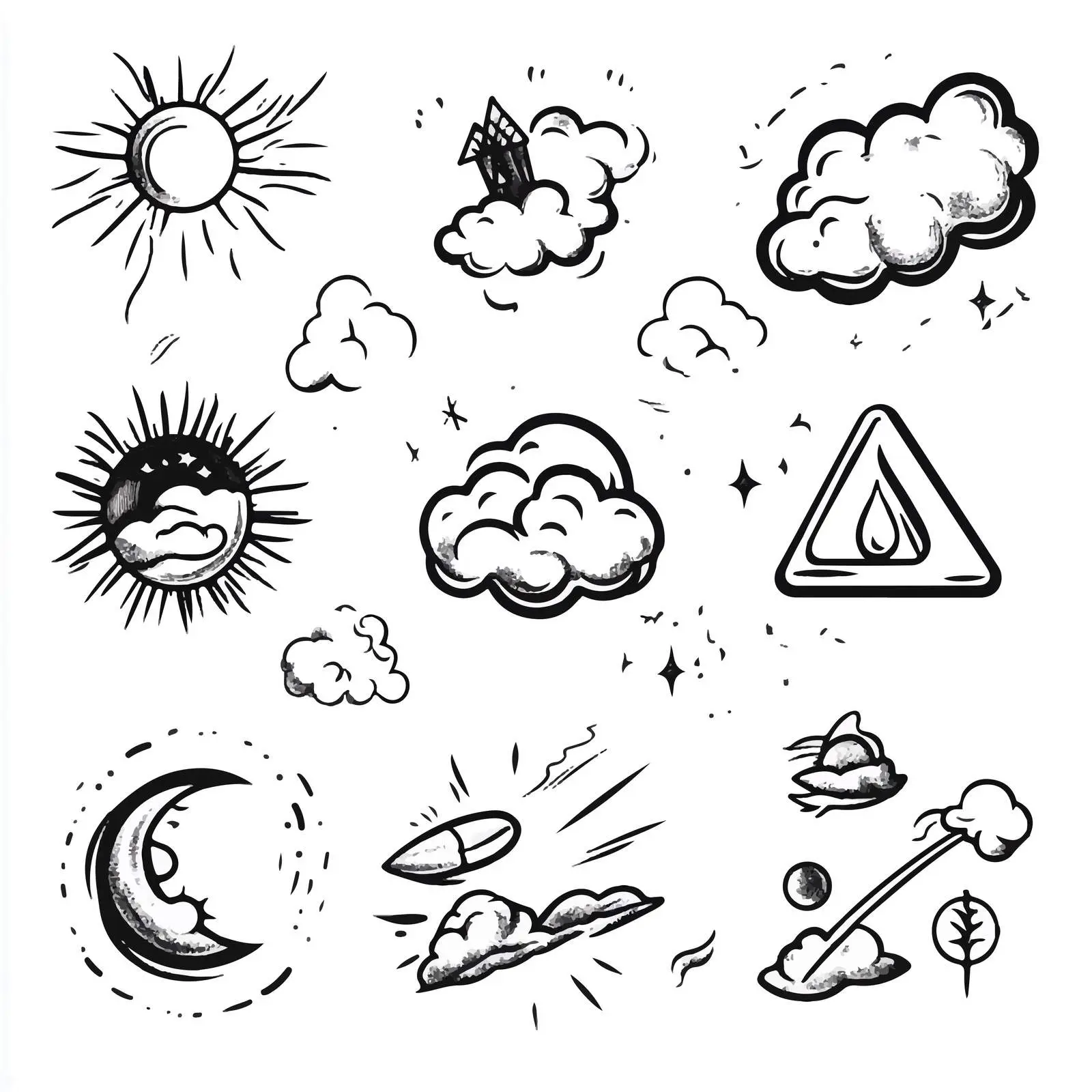 Cartoon Weather Symbols Vector Icons Set — free download from Dotvec