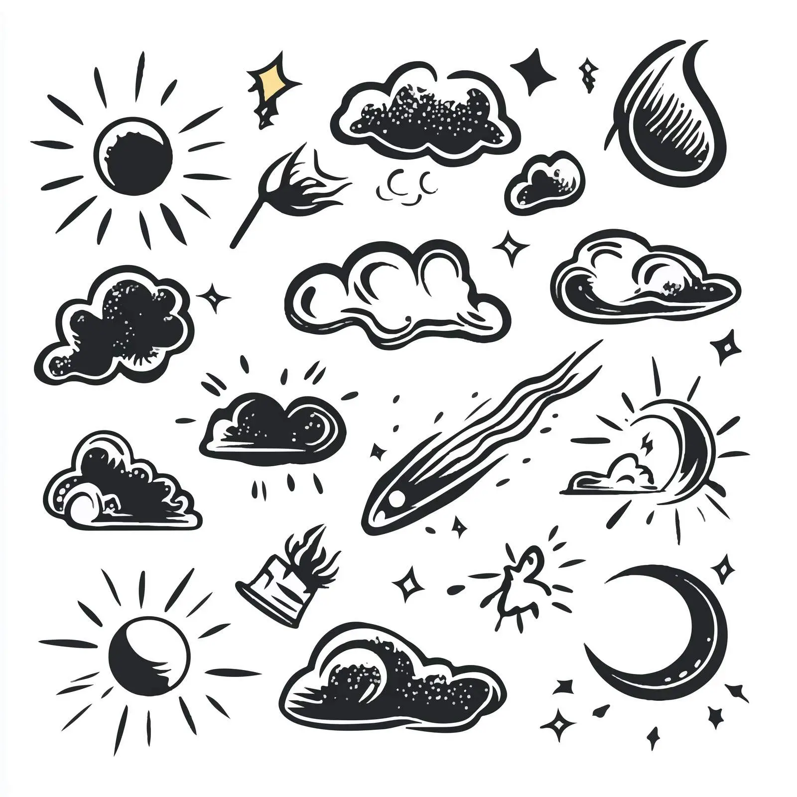 Cartoon Weather Symbols Vector Set — free download from Dotvec