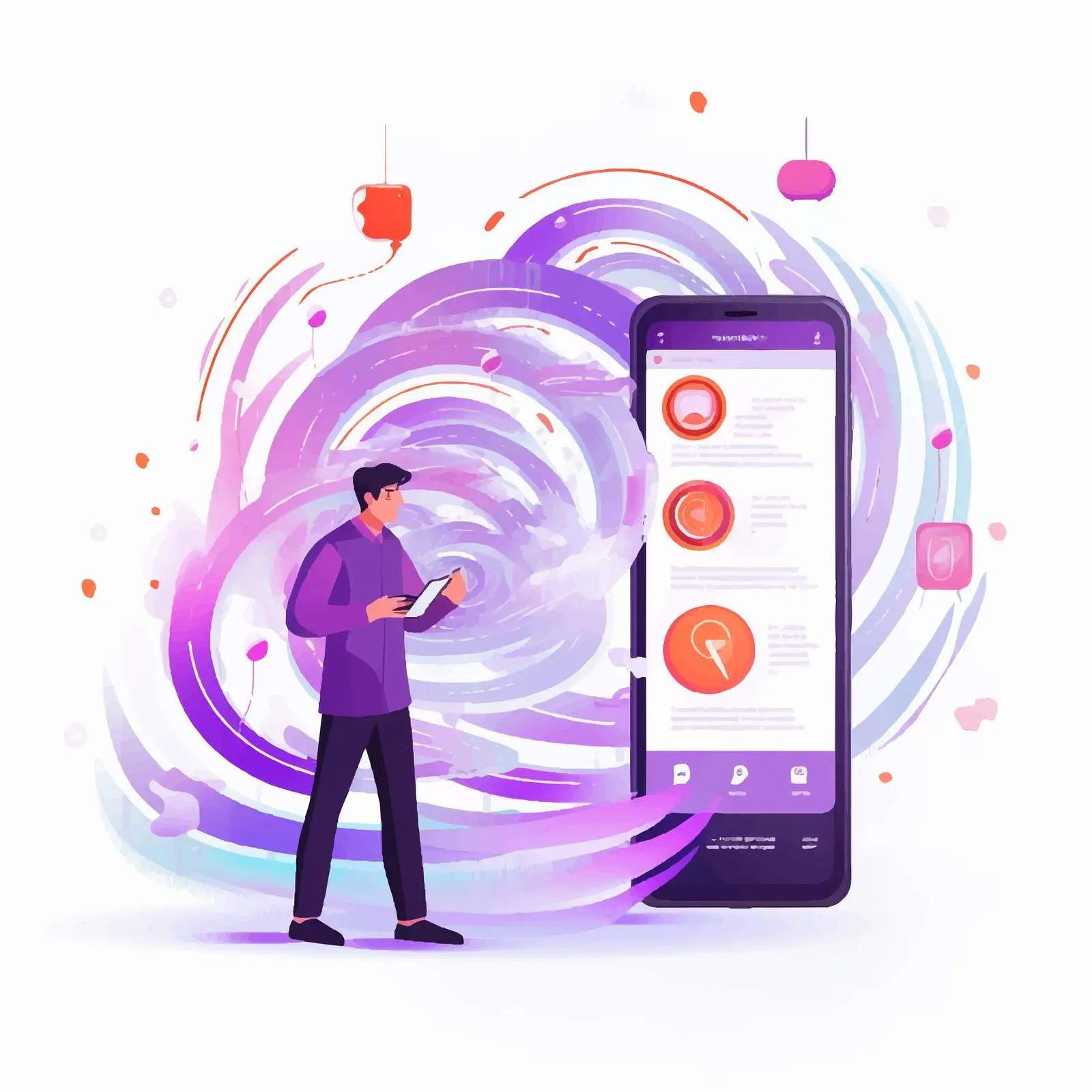 Dynamic Web Banner with Smartphone and Vortex Design – free vortex image from Dotvec