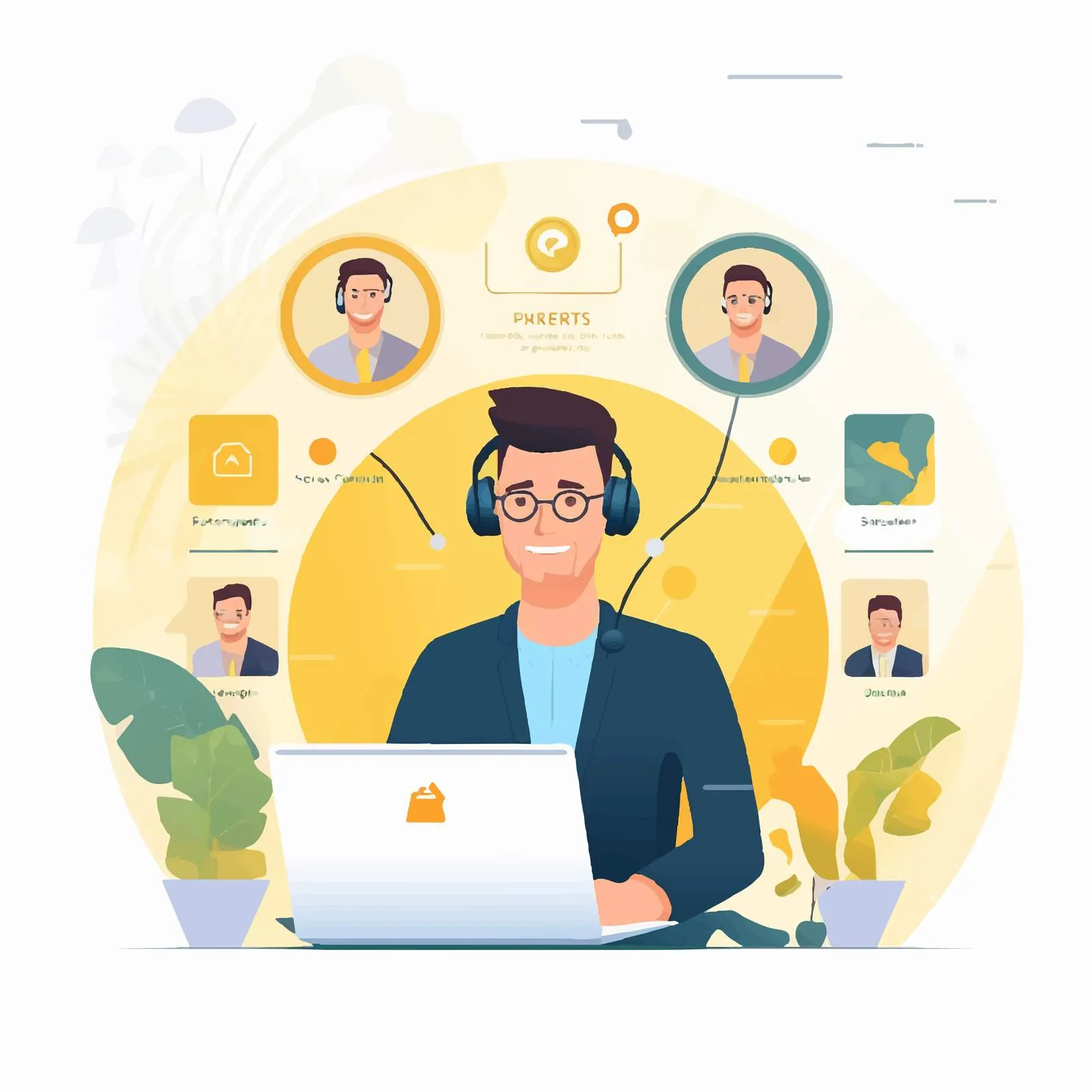 Online Consultant Web Banner Template – free online services image from Dotvec