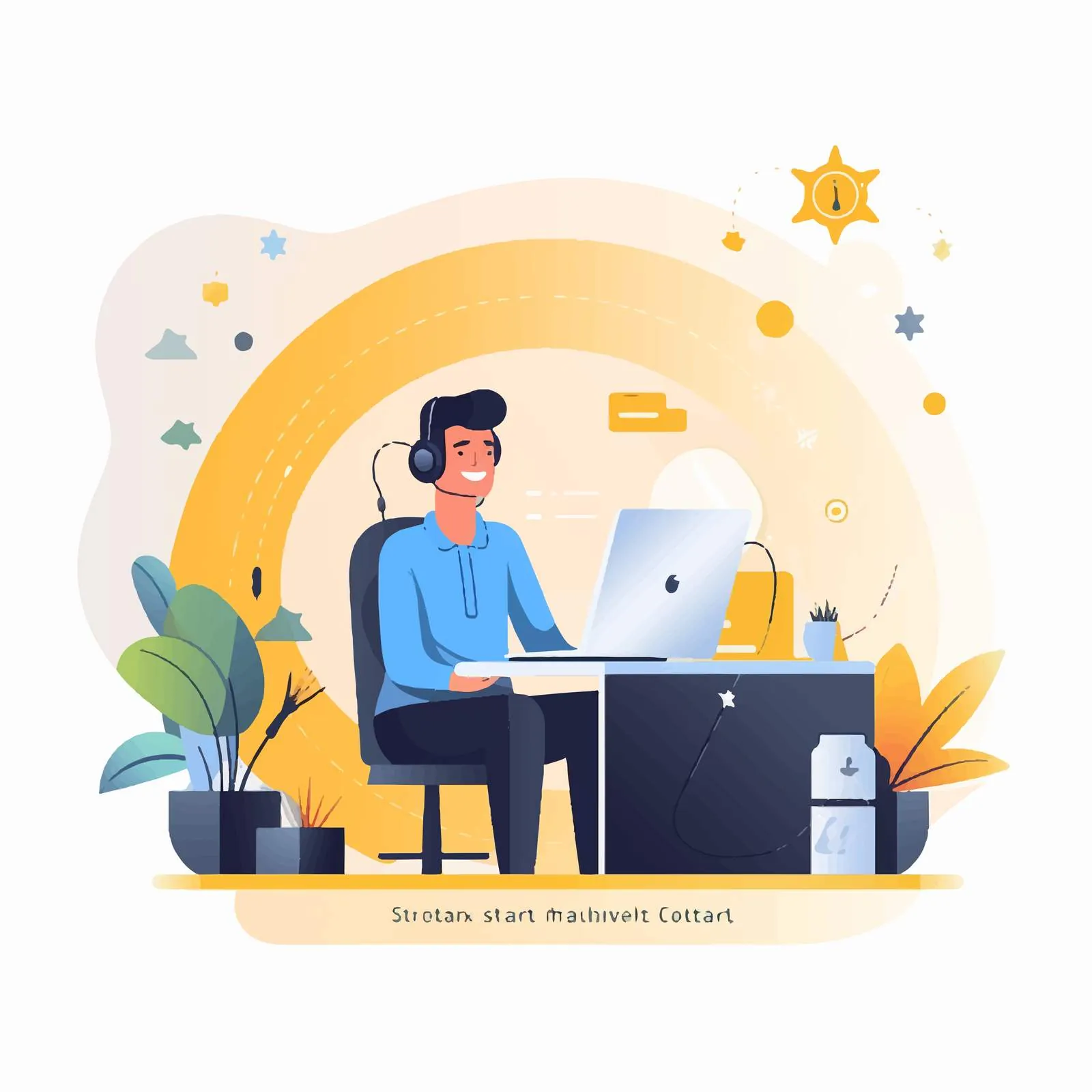 Online Consultant Service Web Banner Template – free online services image from Dotvec